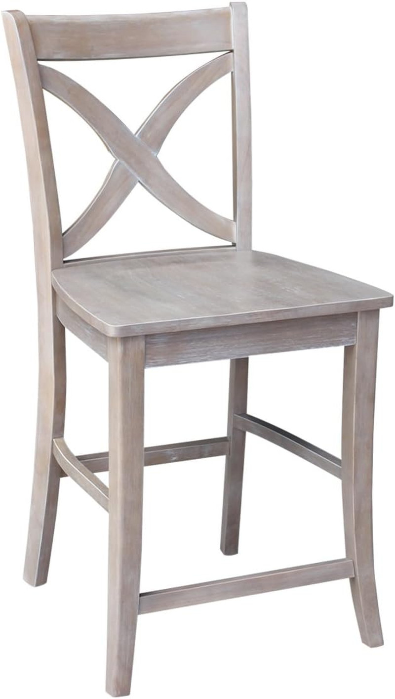Stylish Washed Gray Taupe Cosmo Barstool by International Concepts