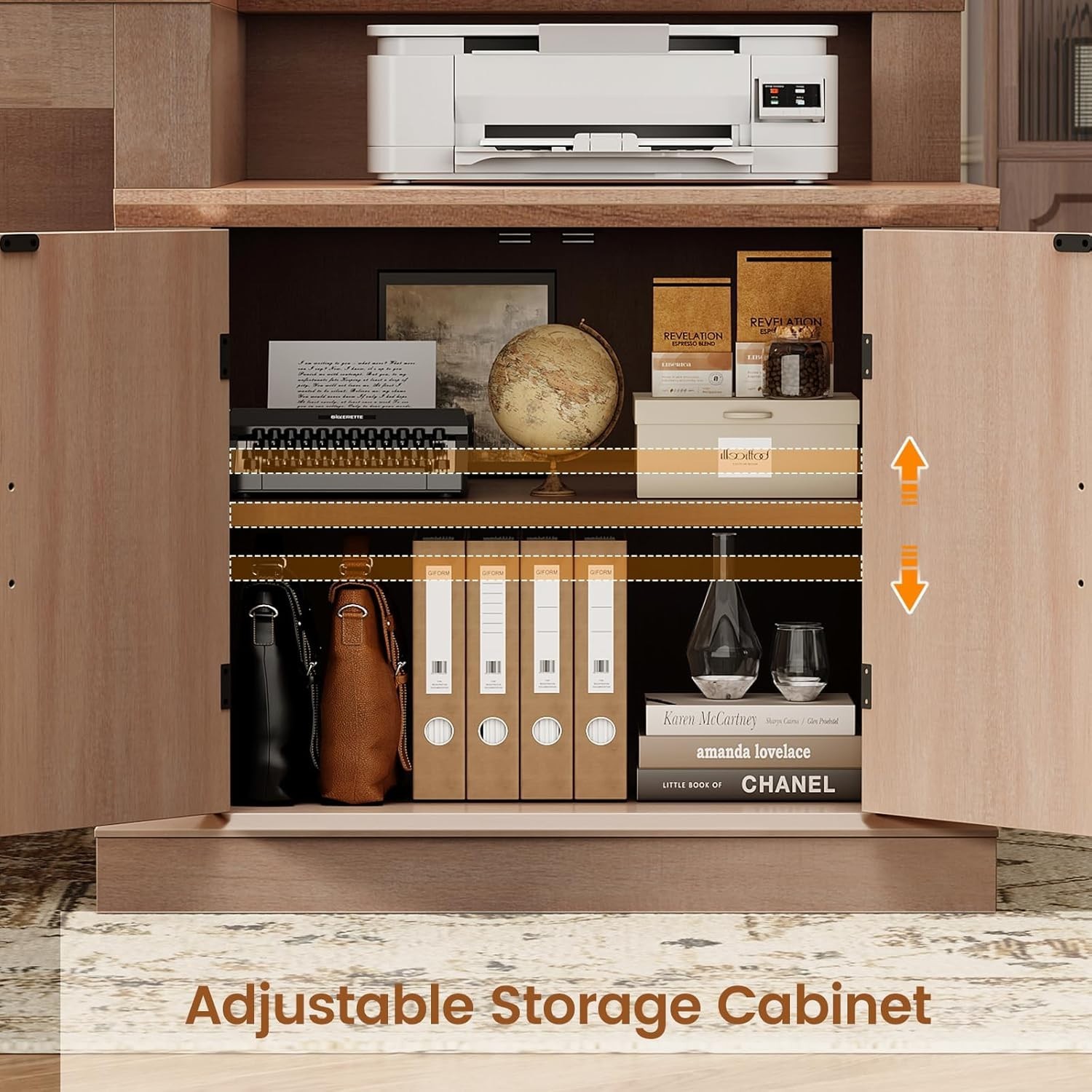 Farmhouse 70.9″ Executive Desk, Computer Desk with File Drawers &Storage Cabinet