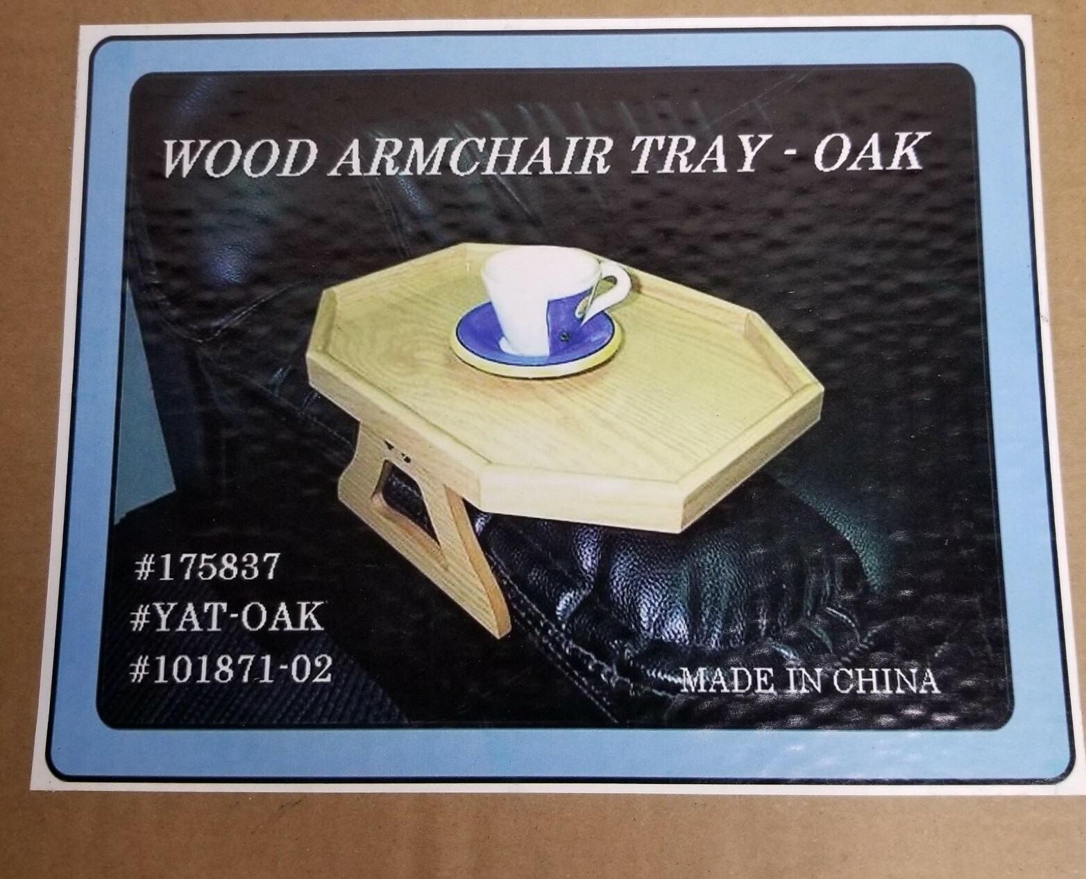 Vintage Wood Armchair Tray – Oak – New Old Stock in Sealed Box@