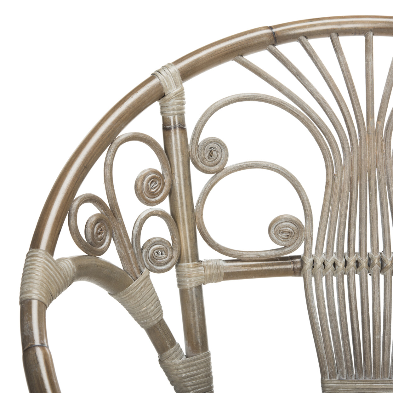 SAFAVIEH Carlson Rattan Accent Chair | Grey / White |