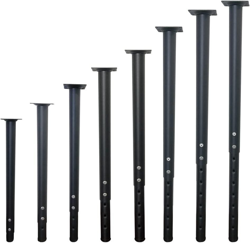 DIY Adjustable Metal Table Legs 22-36 inches, Sturdy Base with Easy Installation
