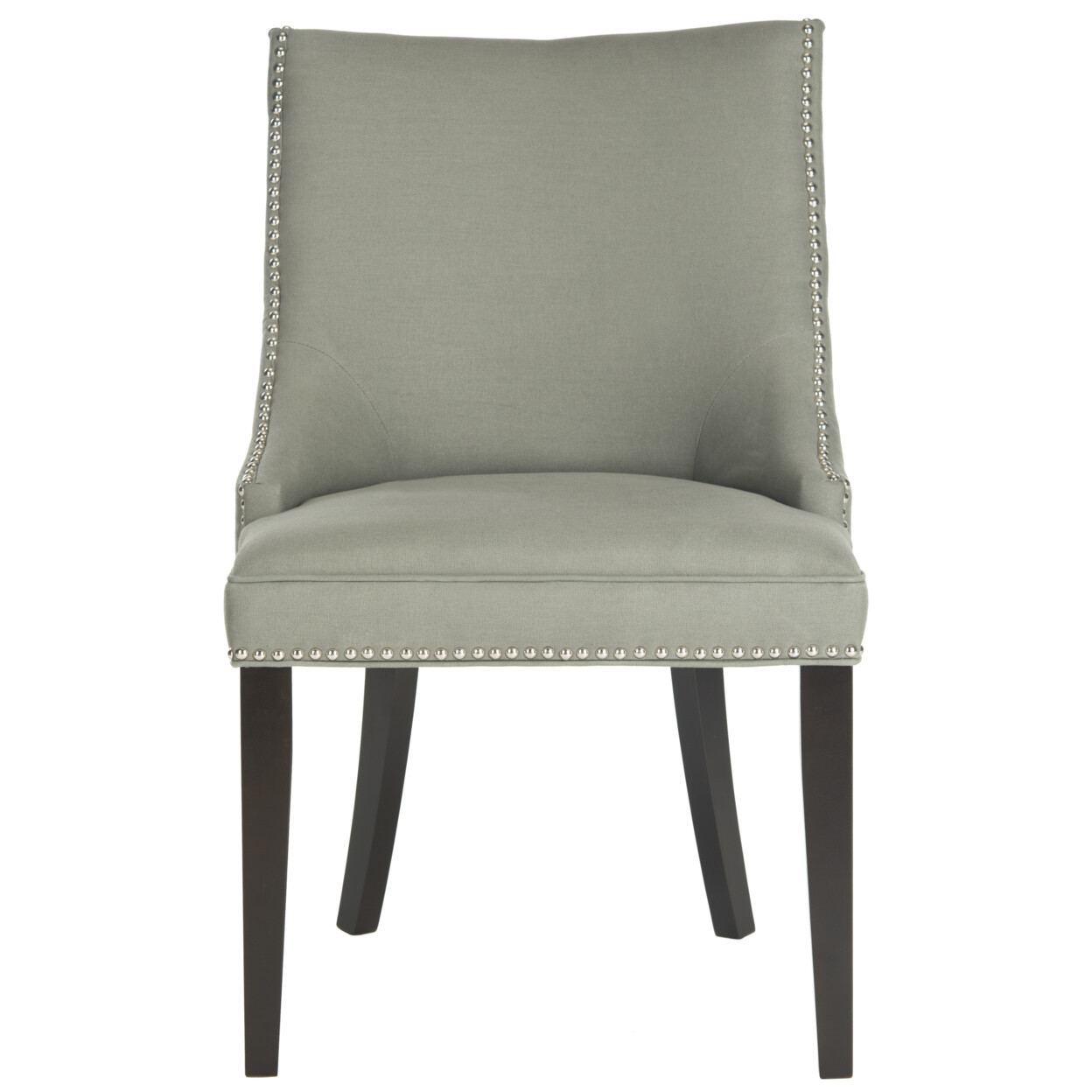 SAFAVIEH Afton 20”H Side Chair Set of 2 Silver Nail Head | Granite |
