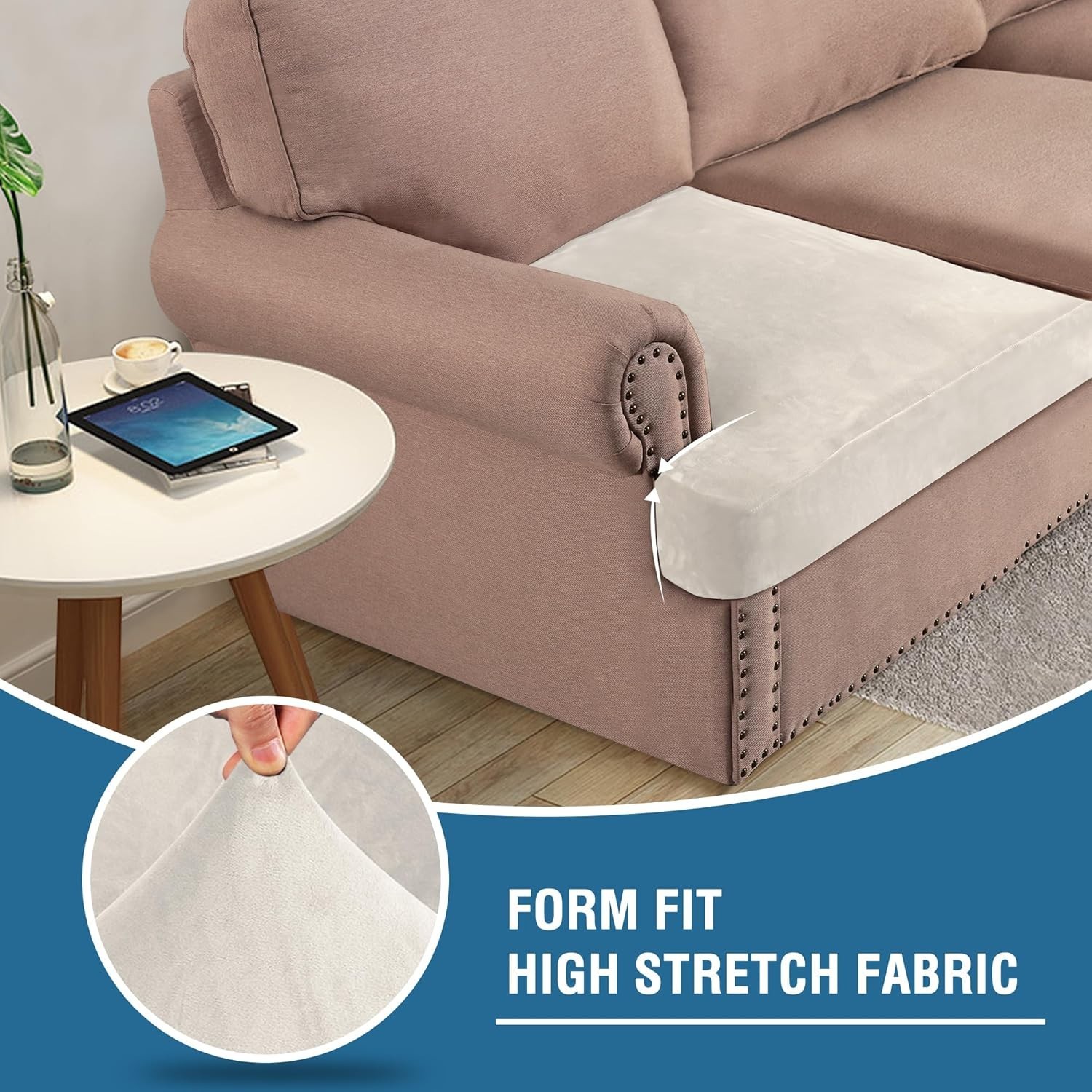 Luxurious Velvet T Cushion Sofa Slipcovers – Stay-In-Place, Easy-Care Protect…