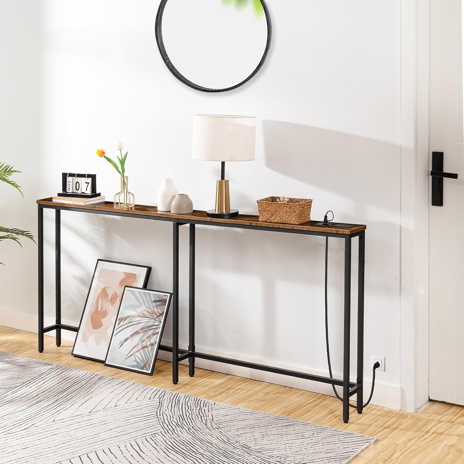 70.9″ Multi-Functional Console Table with USB Ports – For Hallway & Living Room