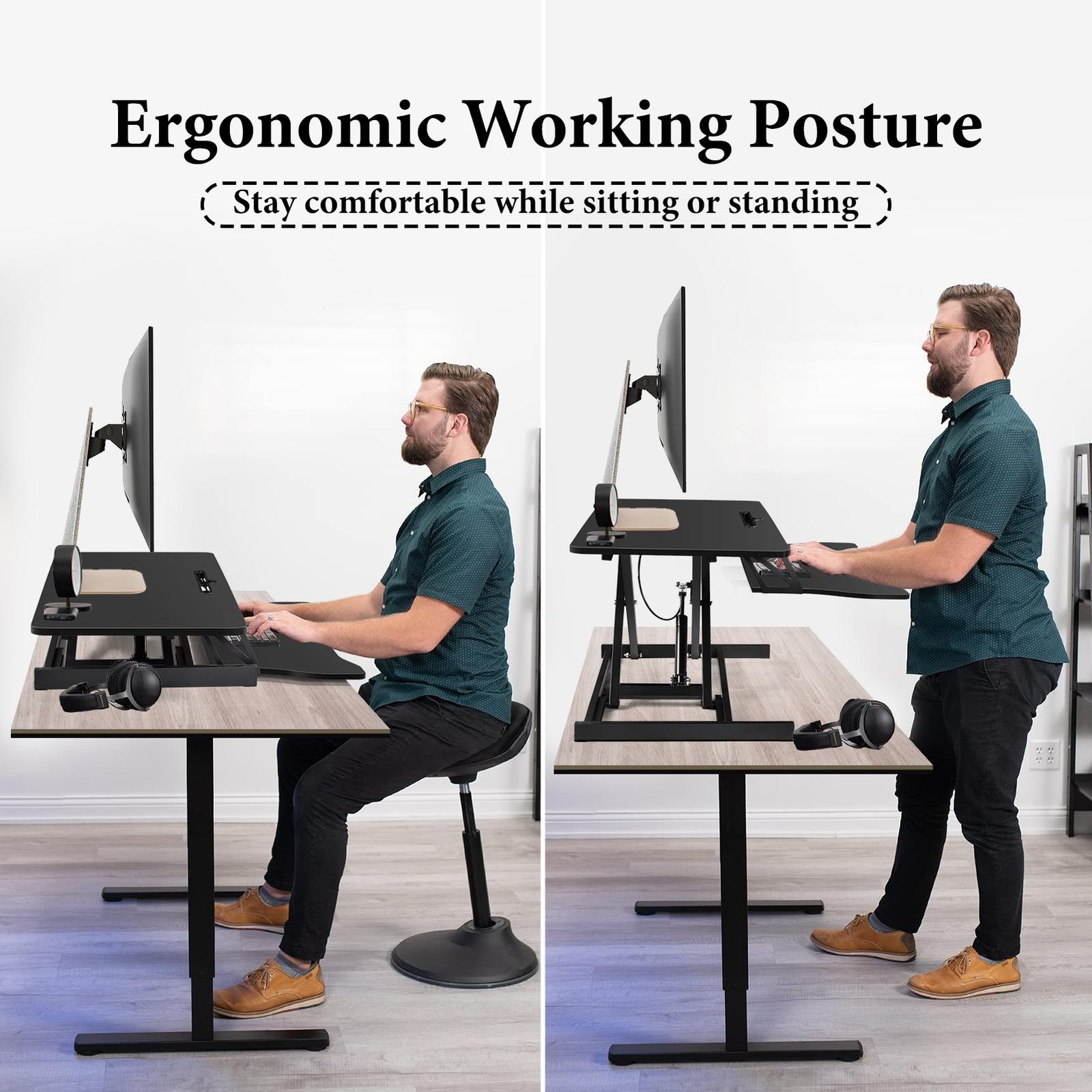 Standing Desk Coverter Stand Up Desk Adjustable Desk 37 inches Riser Home Office