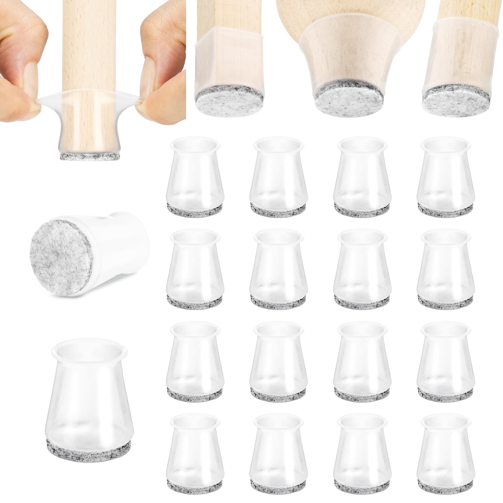 Chair Leg Floor Protectors – Felt Bottom Silicone Pads for Hardwood Floors & …
