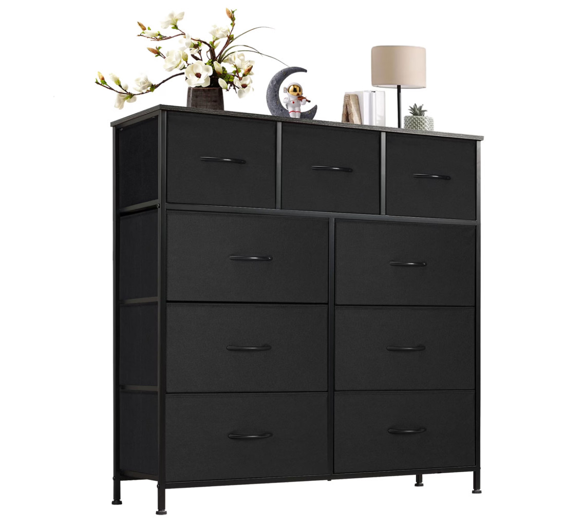 CONCETTA 9-Drawer Fabric Dresser, TV Cabinet Sideboard, Storage Organizer Cabine