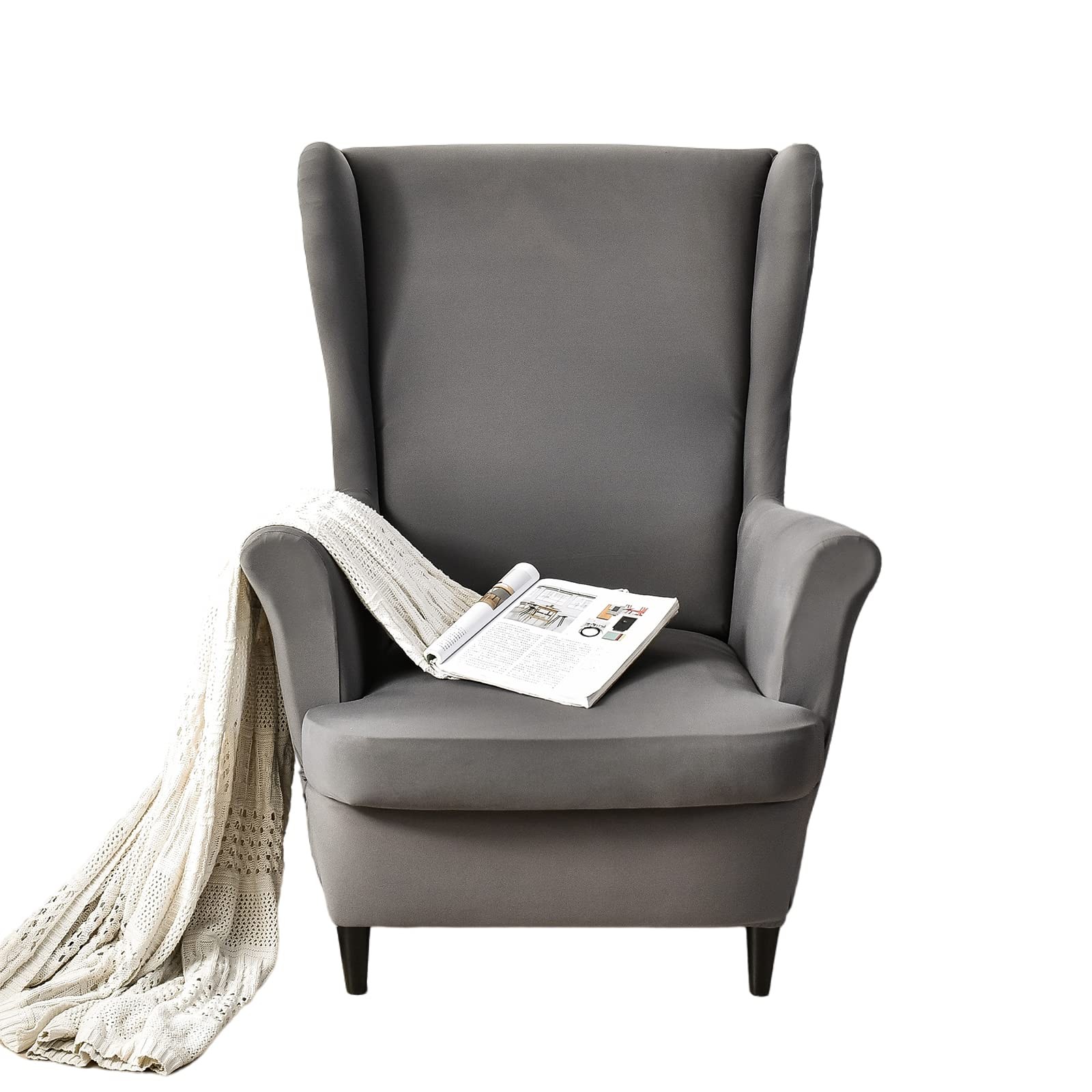 Wingback Chair Slipcover 2-Piece, Stretch Chair Protector