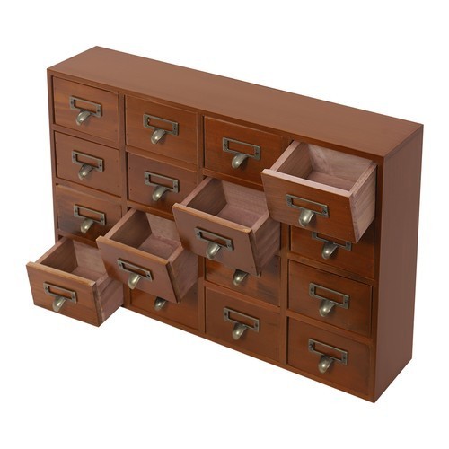 64-Drawer Storage Cabinet Pine Wood Furniture Tabletop Storage Box For Home
