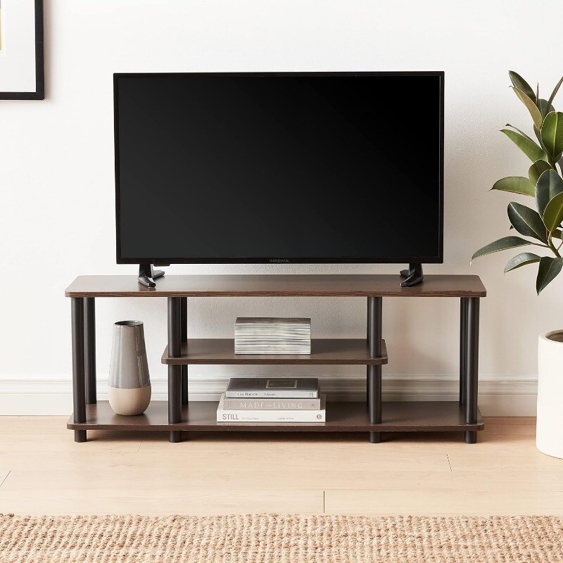 Turn-N-Tube No Tools 3D 3-Tier Entertainment TV Stand Up To 50 Inch TVs Round