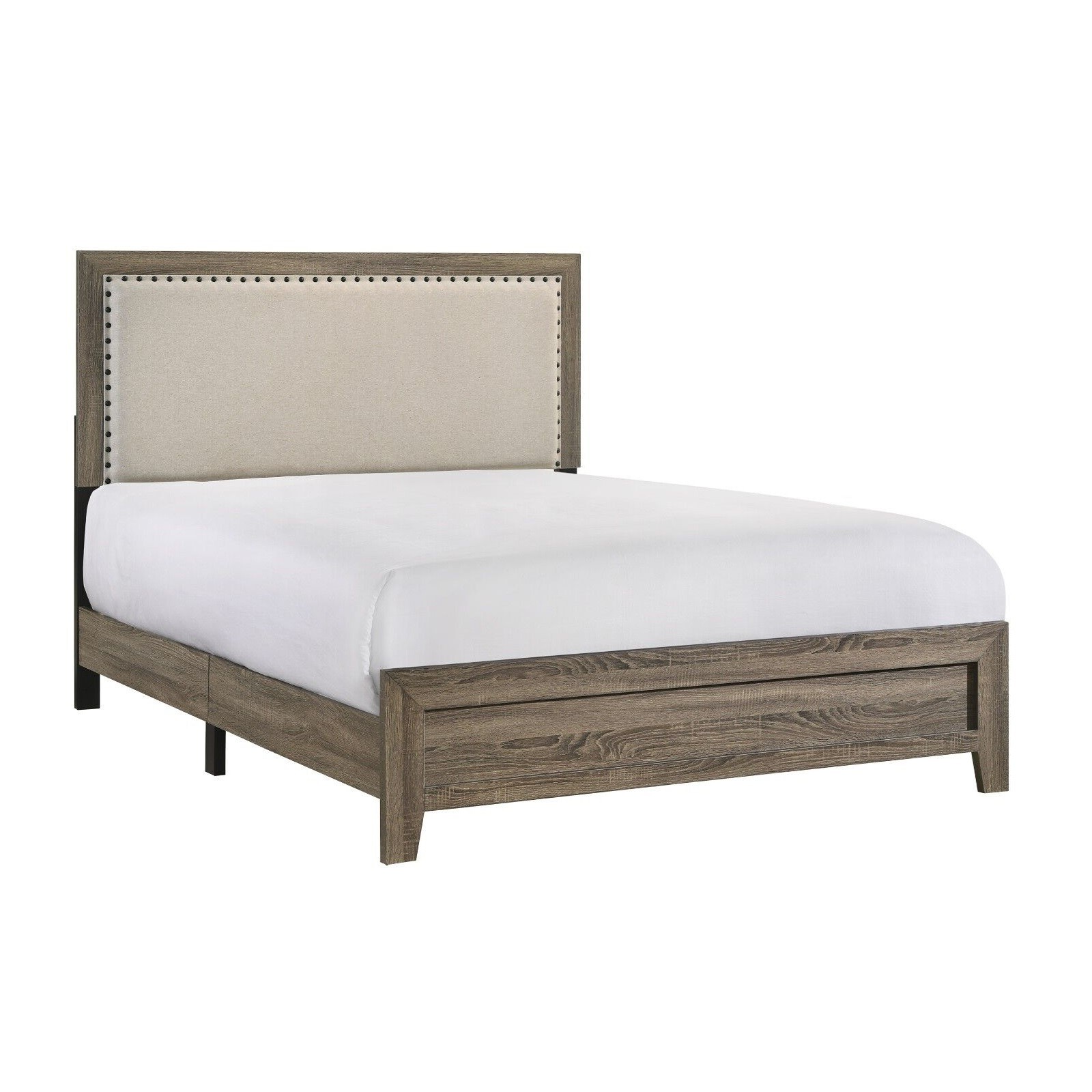 NEW 5PC Rustic Gray Queen King Twin Full Upholstered Bedroom Modern B/D/M/N/C