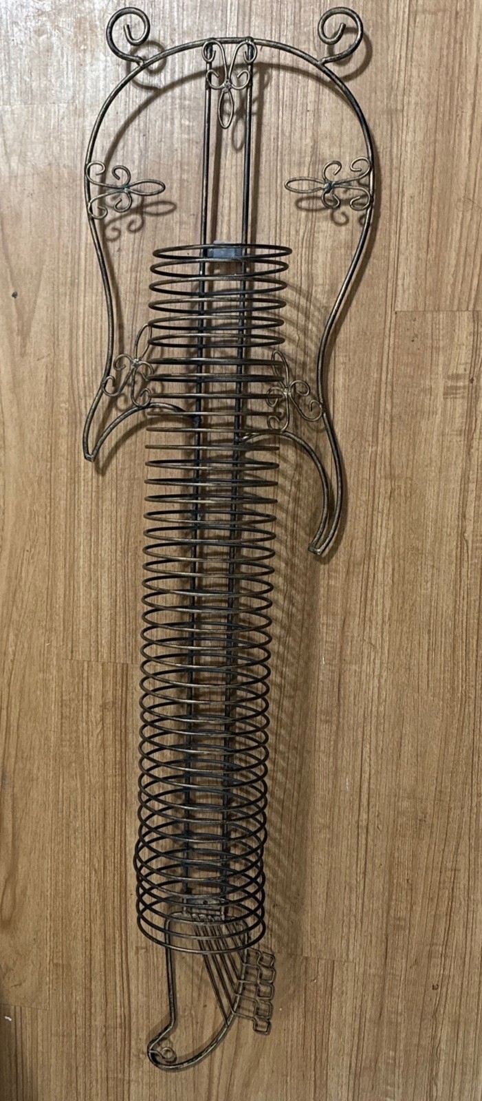 Black Gold 40”x10.5”x5” Metal Vertical 40 CD DVD Games Wall Hanging Wire Tower