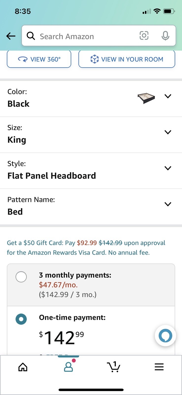 Prepac King Flat Panel Headboard in Black