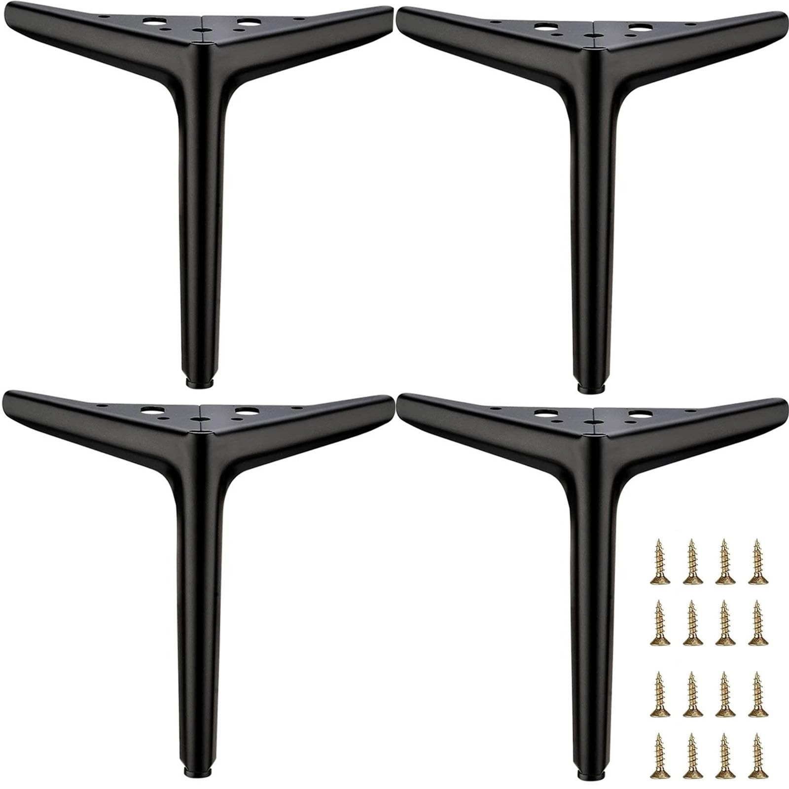Matte Black Metal Furniture Legs 7 Inch 18cm Modern Style Sofa Feet 4 PCS