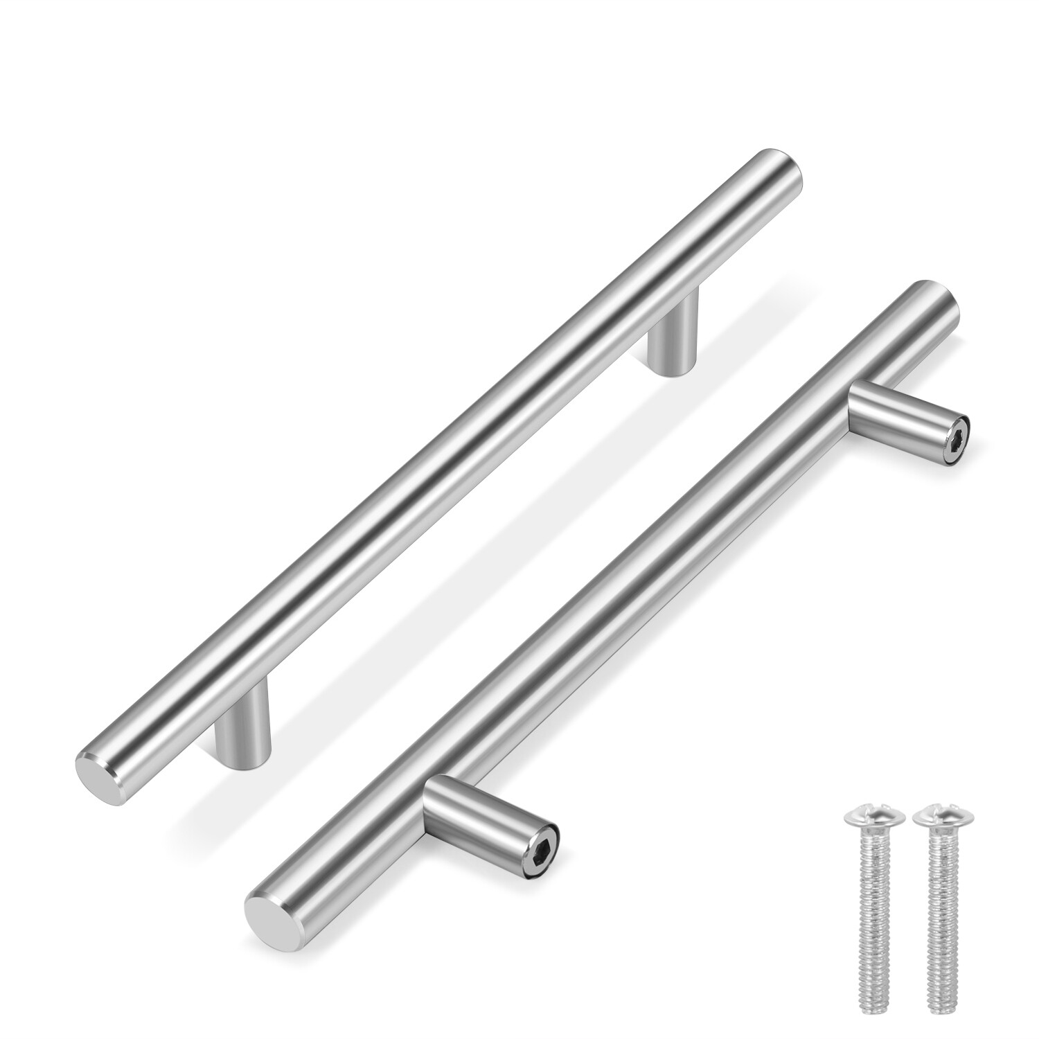 8″ Solid Stainless Steel Bar Handle Pull Fine-Brushed Hole Centers (1 PACK)