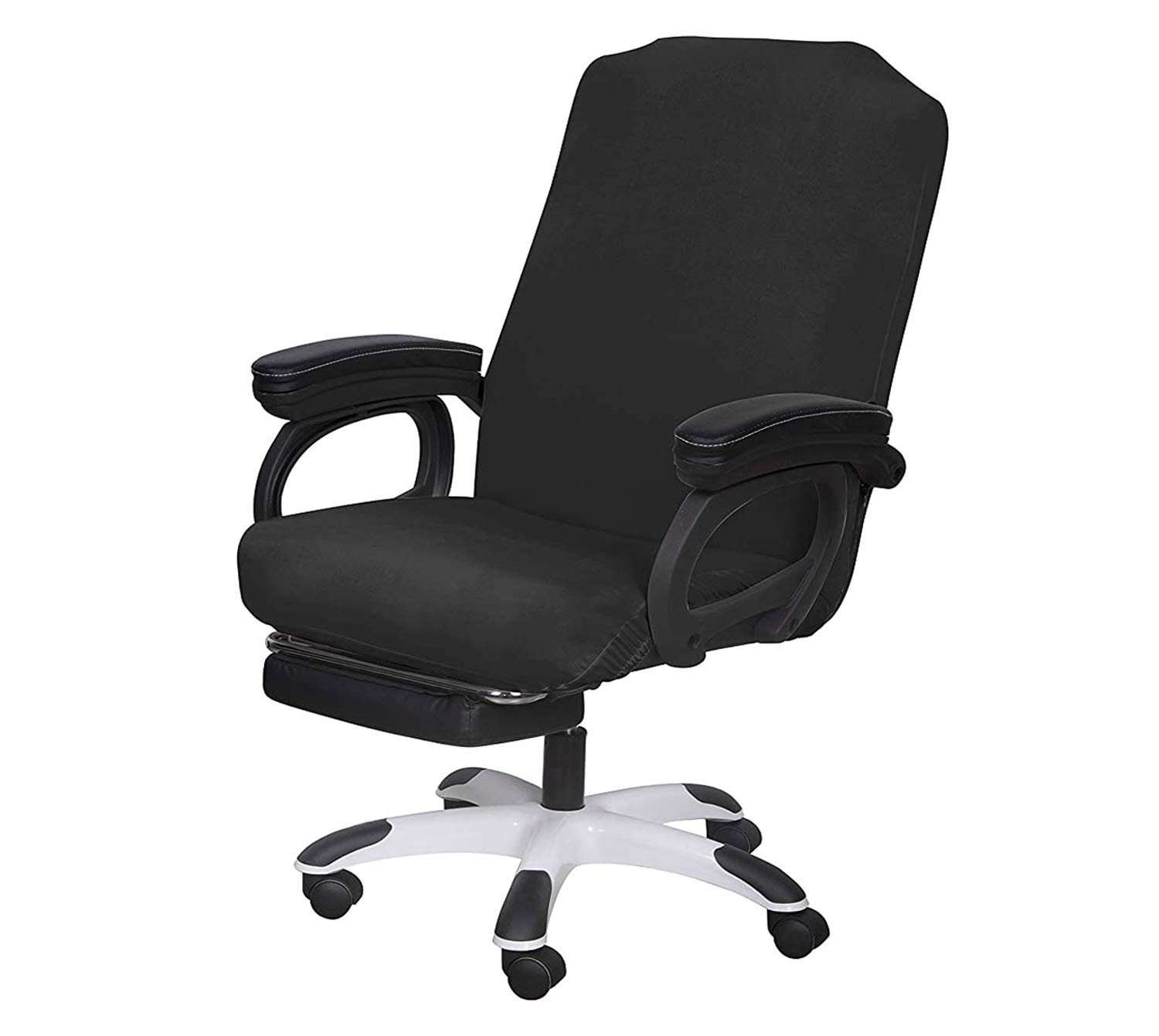 Office Chair Cover Large Black Zipper Washable Elastic Protector For Desk Seats