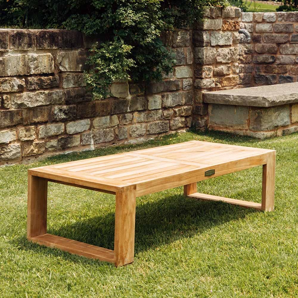 Ash & Ember Sierra Grade A Teak Coffee Table, 16″ Tall Outdoor Accent Table