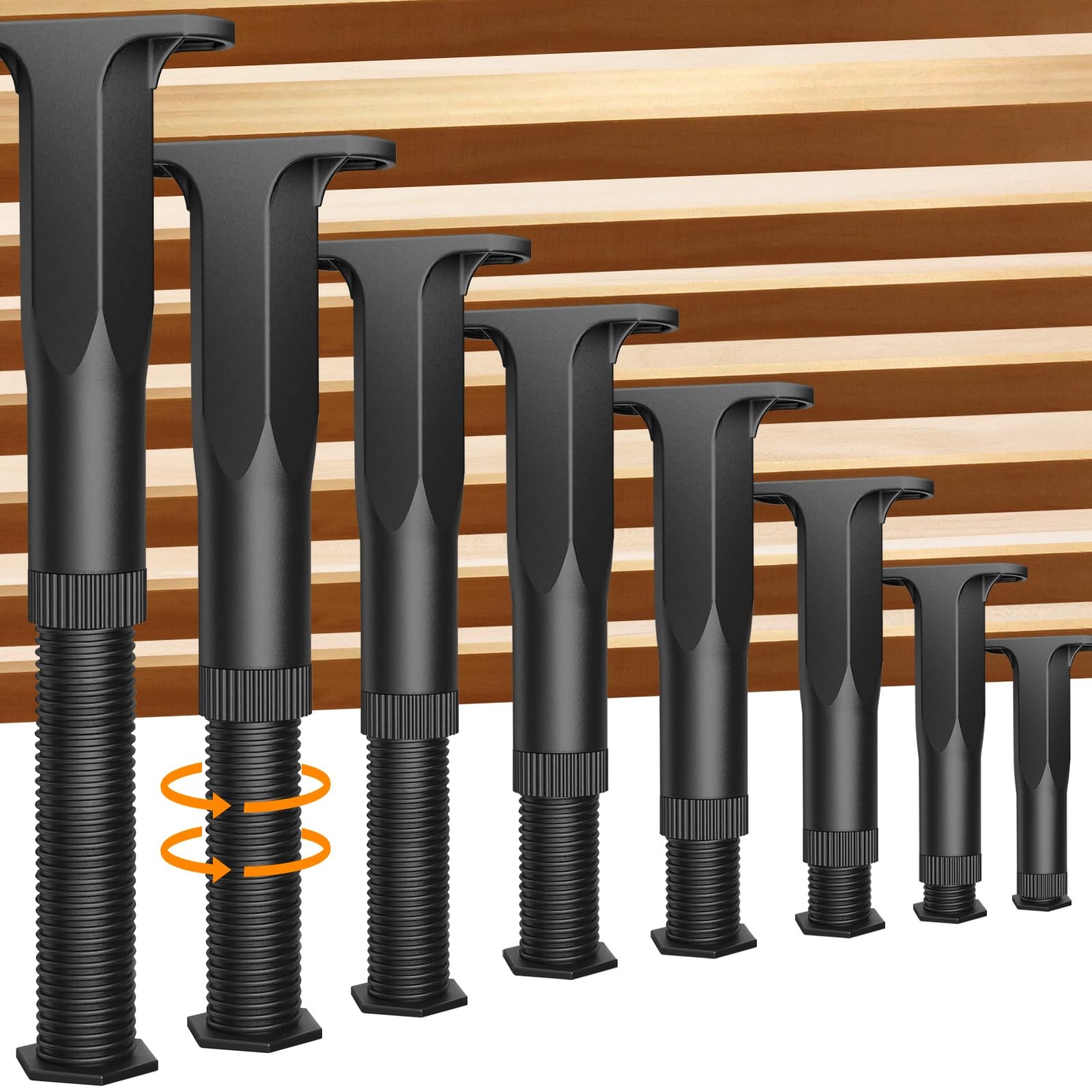 8PCS Adjustable Bed Support Legs Frame Support Legs for King Queen Bed Slats He