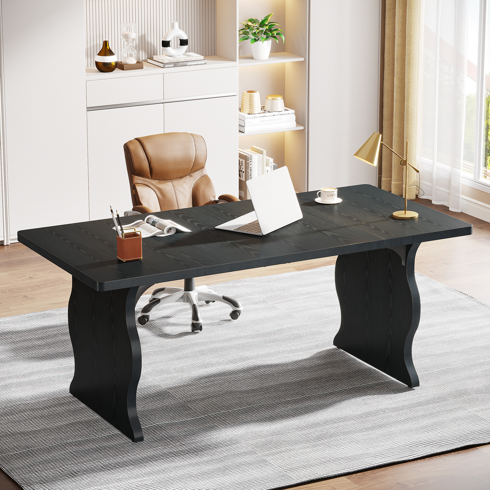 Tribesigns 63 Inches Large Executive Desk Modern Computer Desk for Home Office