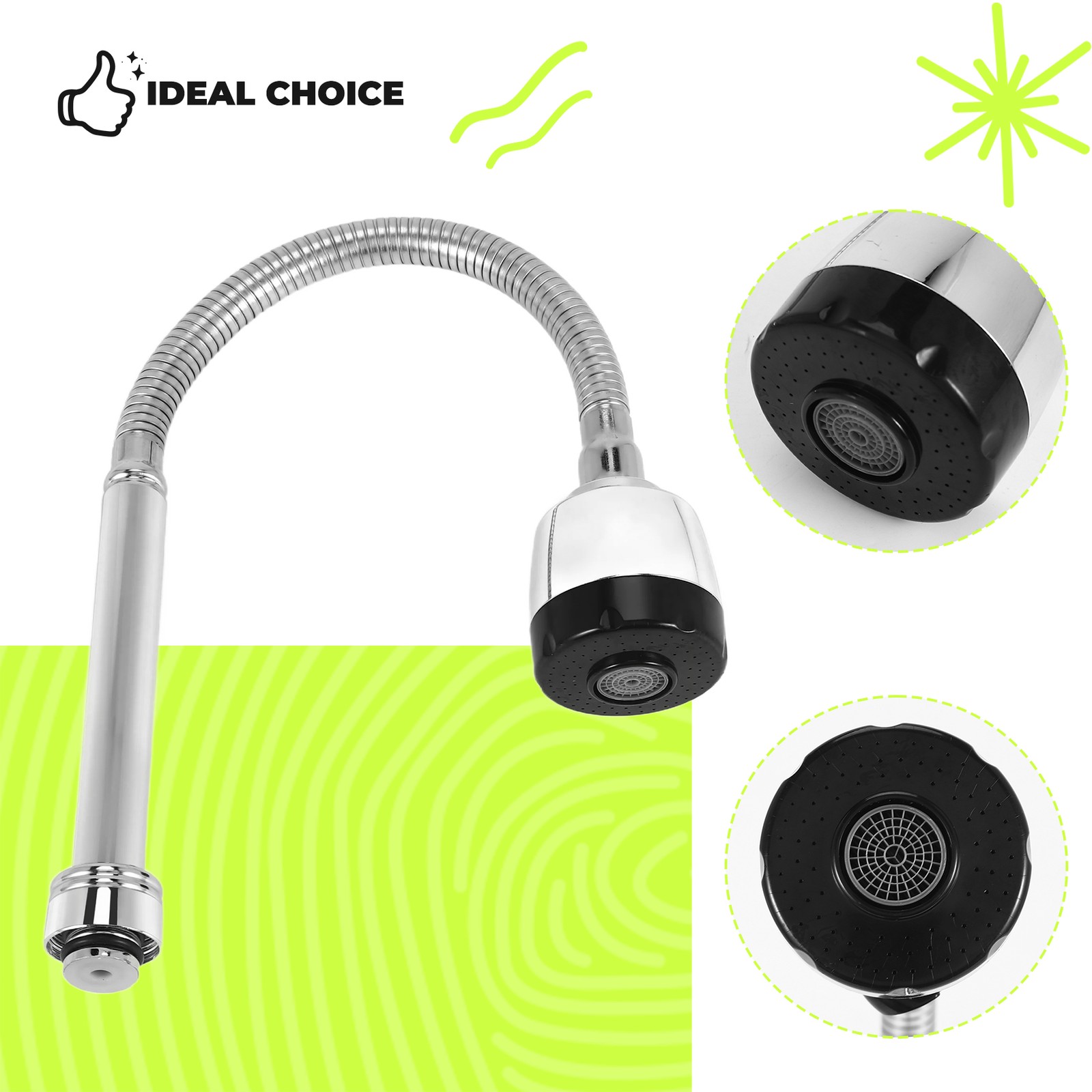 Kitchen Faucet Plumbing Hose Universal Pipe Stainless Steel Tap Molded 8527