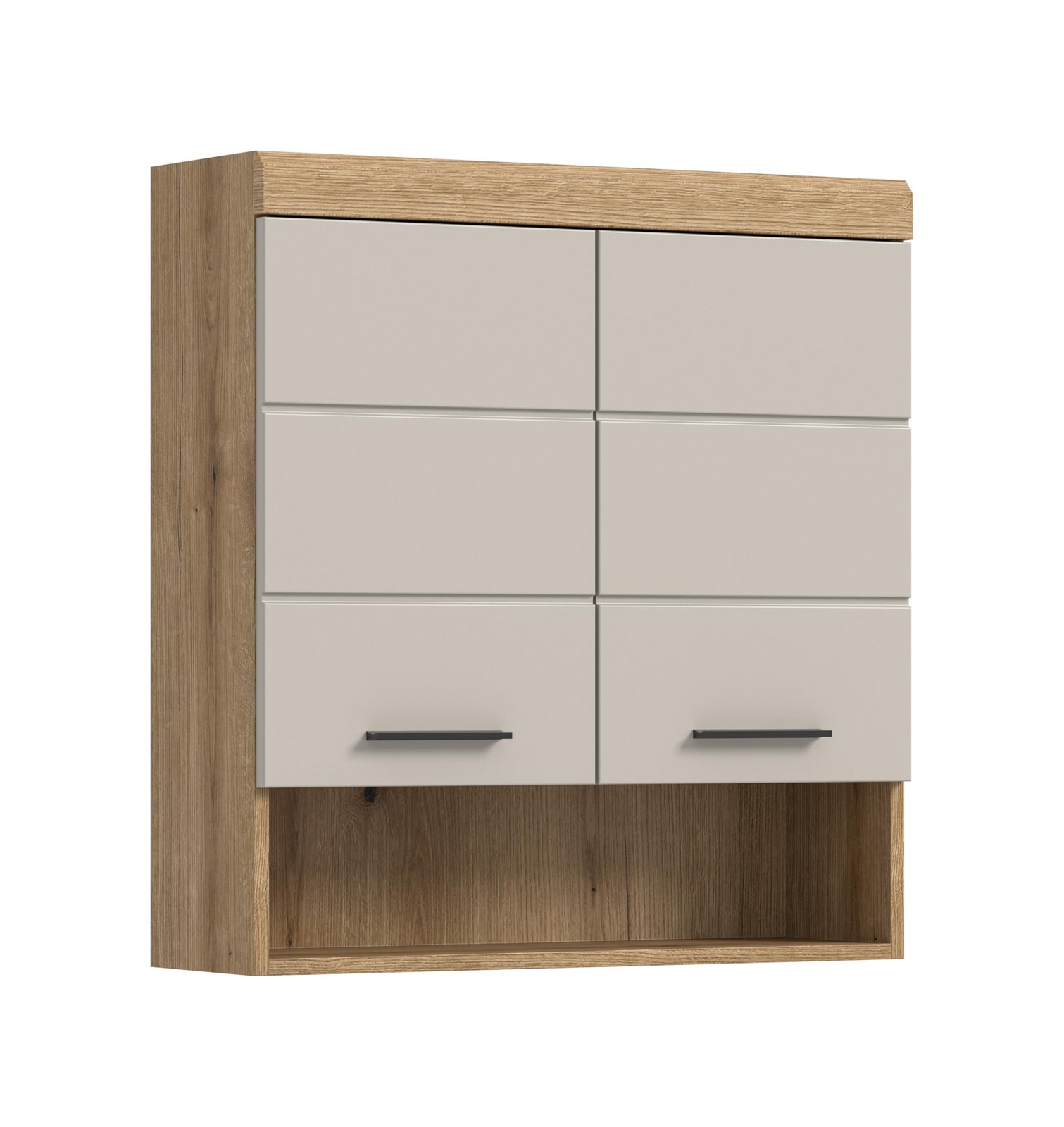 – Scout 74x79x24cm Evoak Oak and Cashmere Effect Matt Wall Cabinet -…
