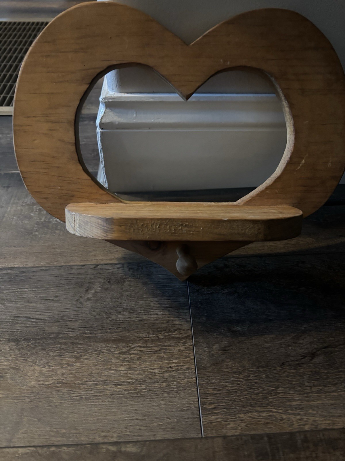 Vintage Wood Heart Shaped Shelf and Peg Cottage core 90’s