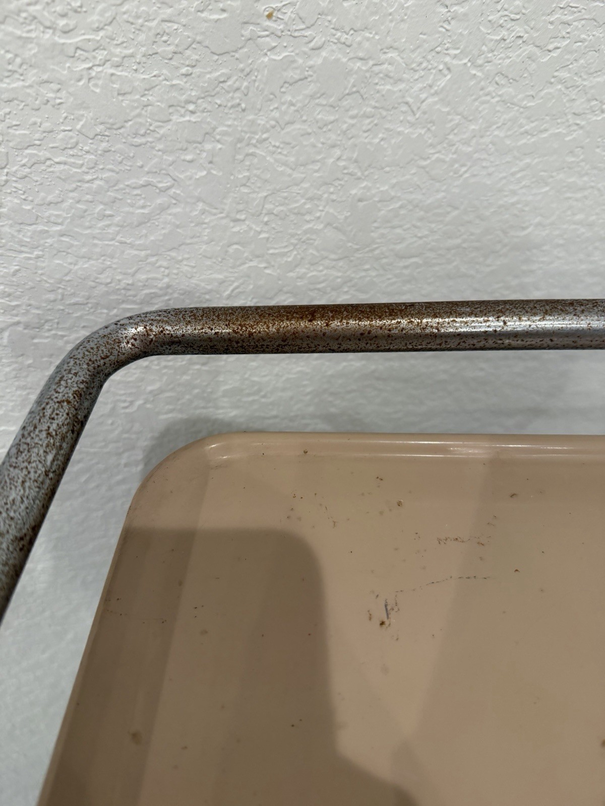 Vintage Cosco 3 Tier Cart Metal Rolling Bar Serving MCM Atomic Retro Beige Tan