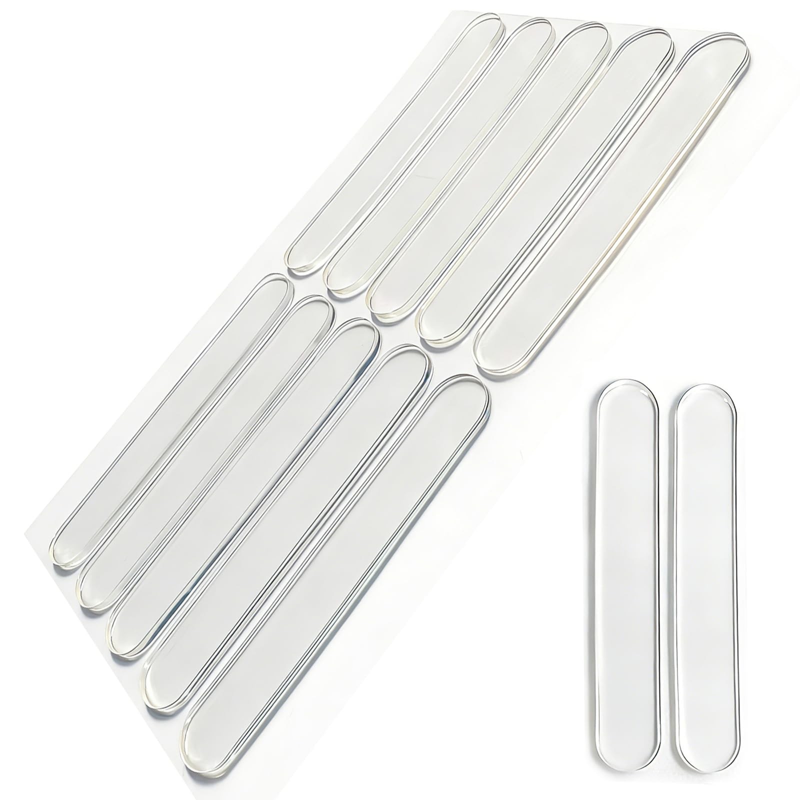 50 PCS Door Silencer Long Strip SelfAdhesive High Transparent Rubber Cabinet…