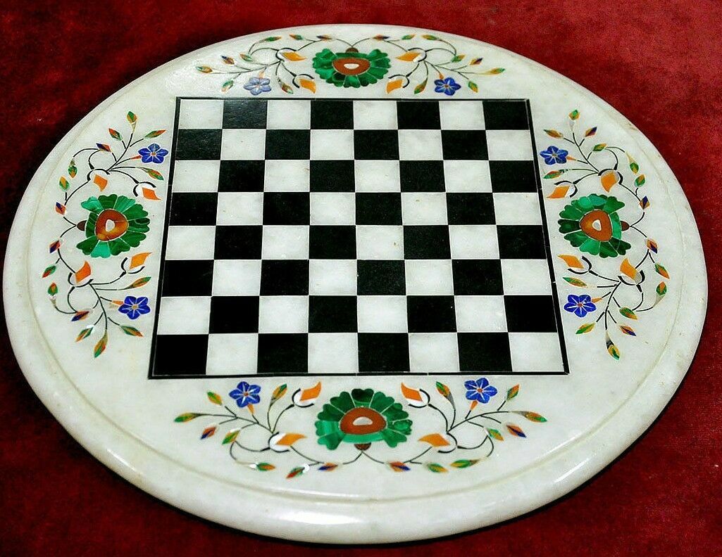 2’x2′ Marble kids children game Chess table Top Inlay Stone handicraft p4