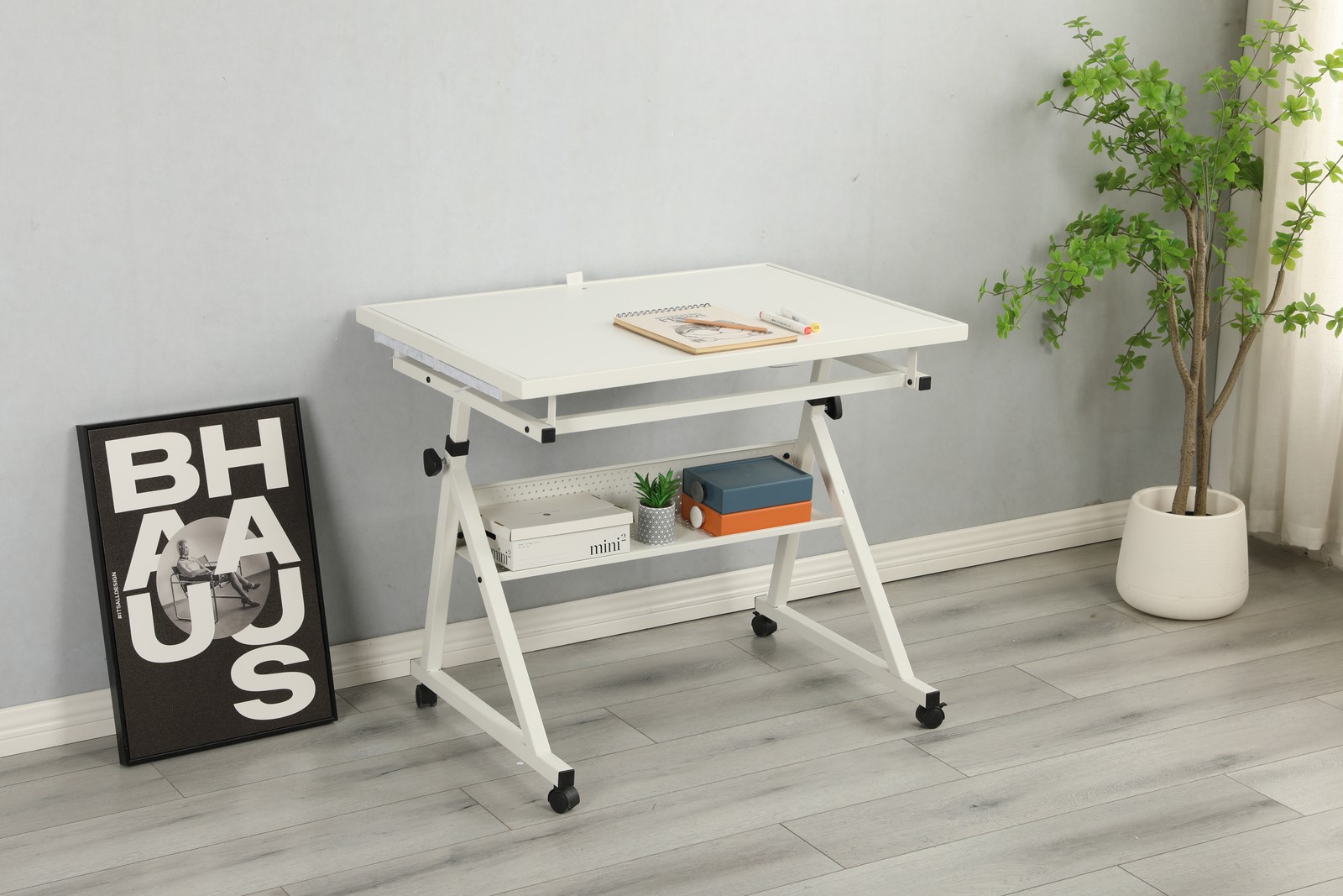 1500 Piece Jigsaw Puzzle Table Board for Adults, Metal with 4 Trays White