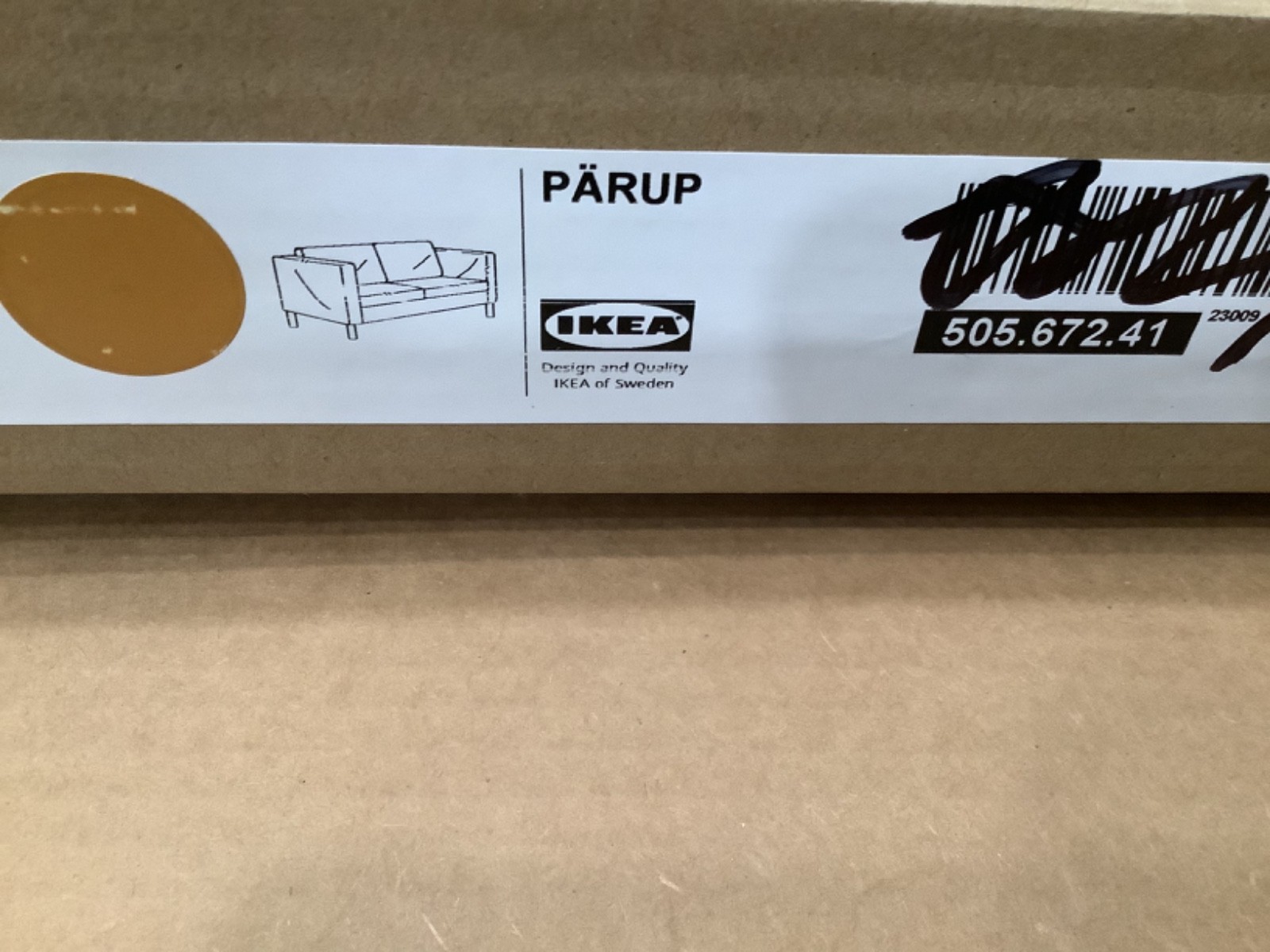 Ikea PARUP COVER FOR 2-Seat Sofa Loveseat Vissle yellow-brown 505.672.41 – NEW