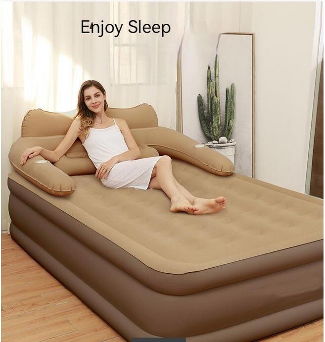 Inflatable High Raised with Pump & Pillow Set Double Queen Size Air Bed Mattress