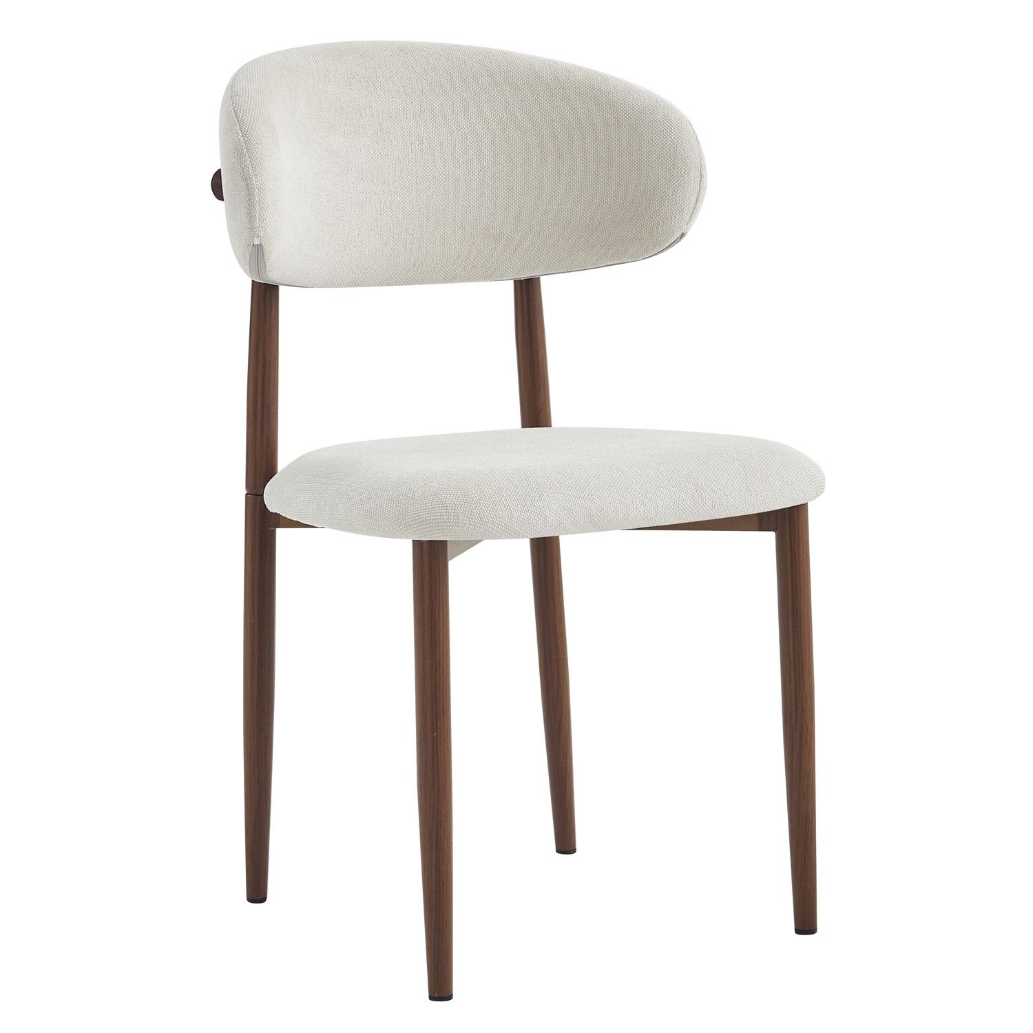 2PC Modern Upholstered Linen Dining Chairs W/Ergonomic Curved Back Kitchen Chair