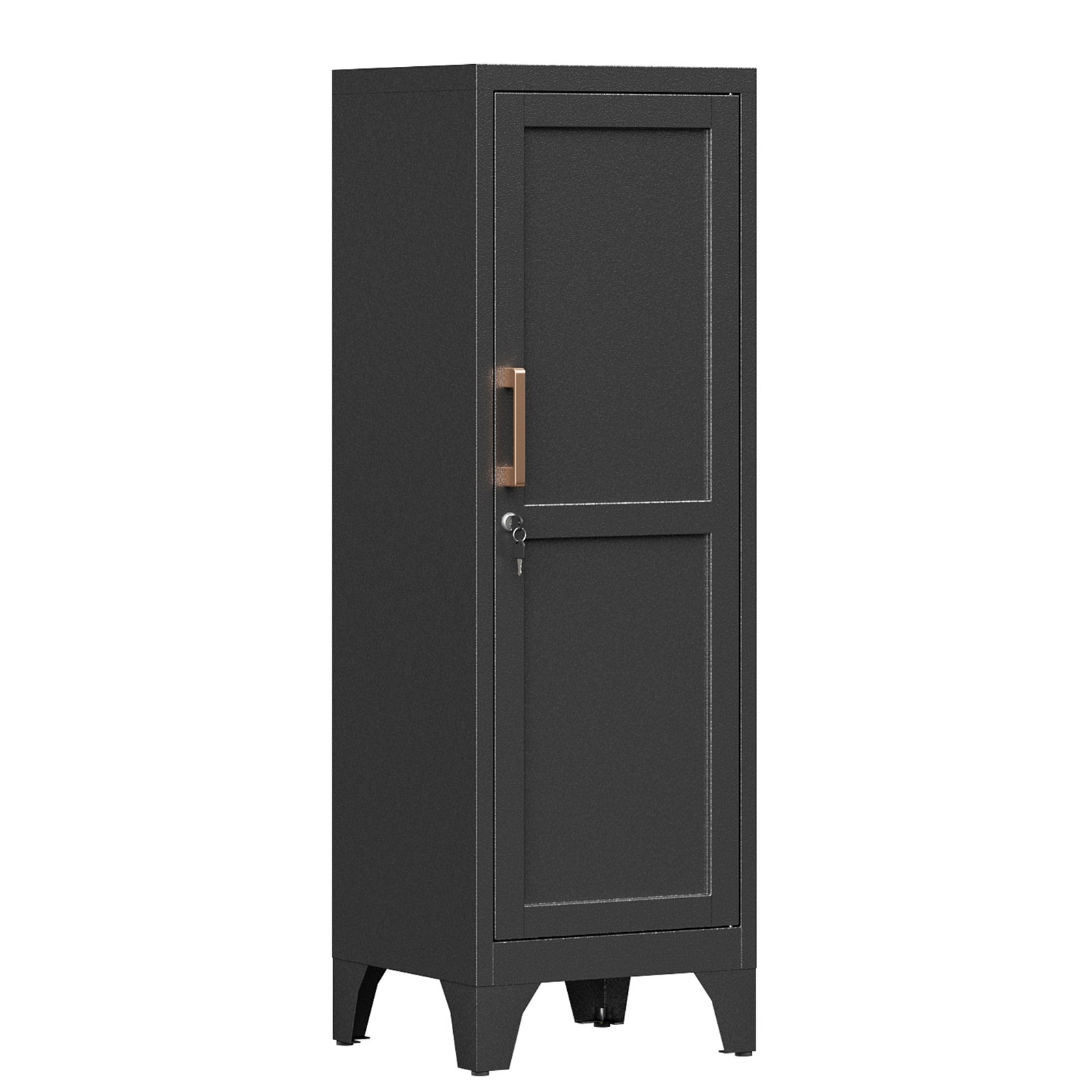Metal Lockable Storage Cabinet Kitchen Pantry Cabinet with 2 Adjustable Shelves