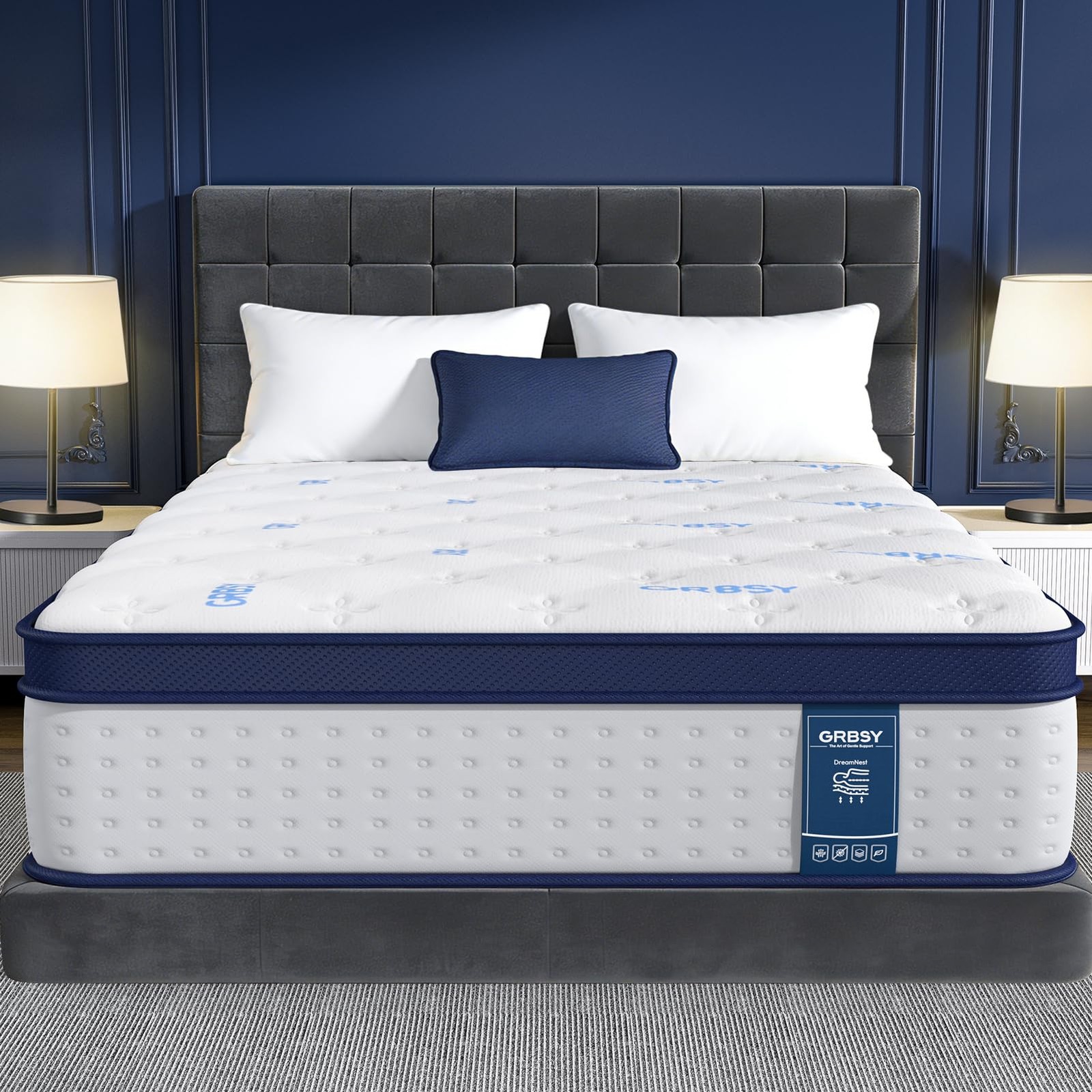 Grbsy 14 Inch California King Size Mattress, 7-Zoned Support Hybrid Mattress …