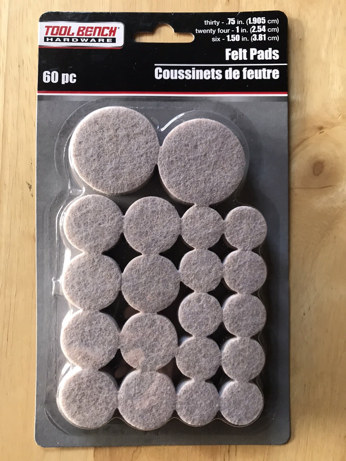 Felt Pads Tips Peel & Stick for furniture pads various sizes circles 60-Pk