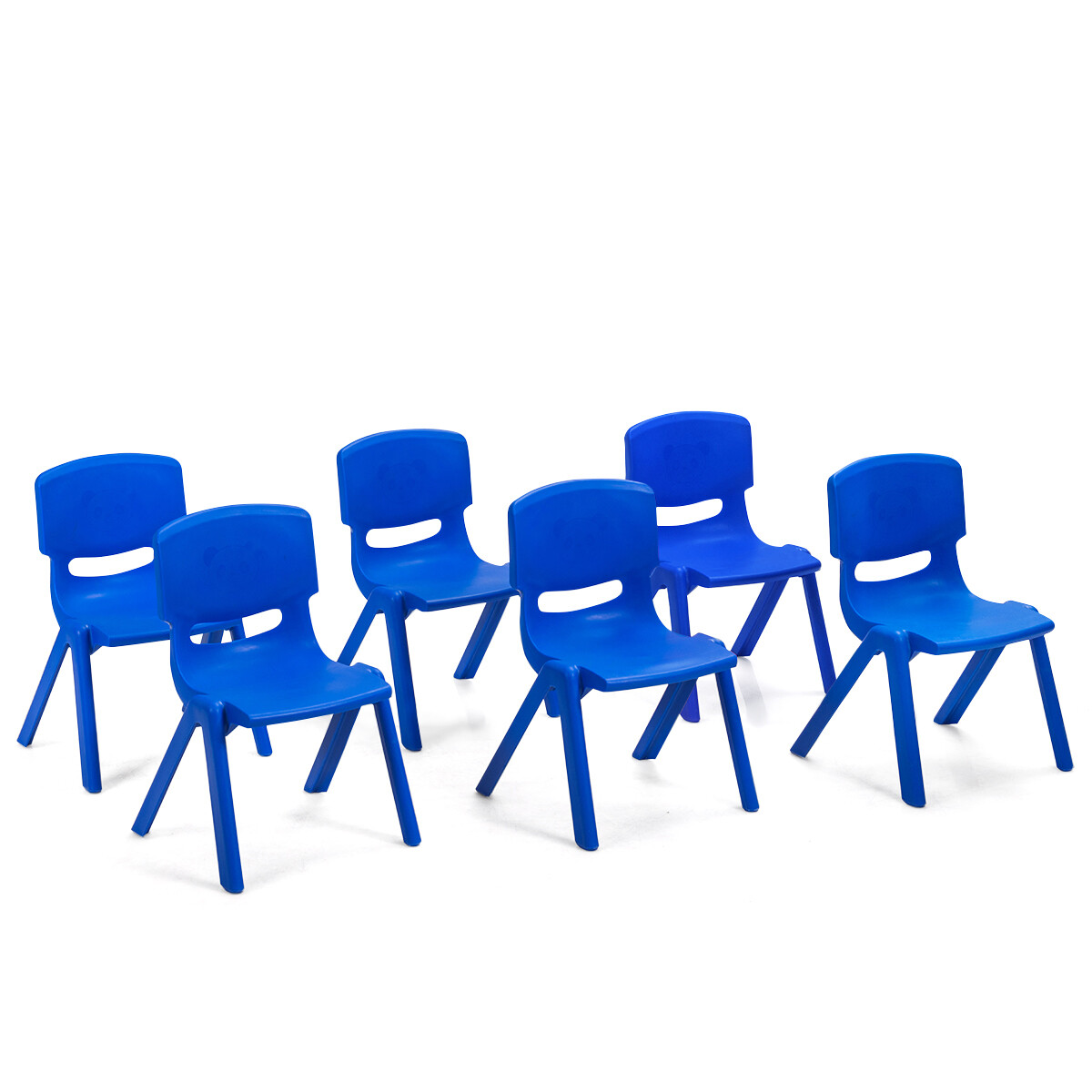 Topbuy 6 PCS Plastic Kids Chair Modern Stackable Learning Chairs Red/Blue