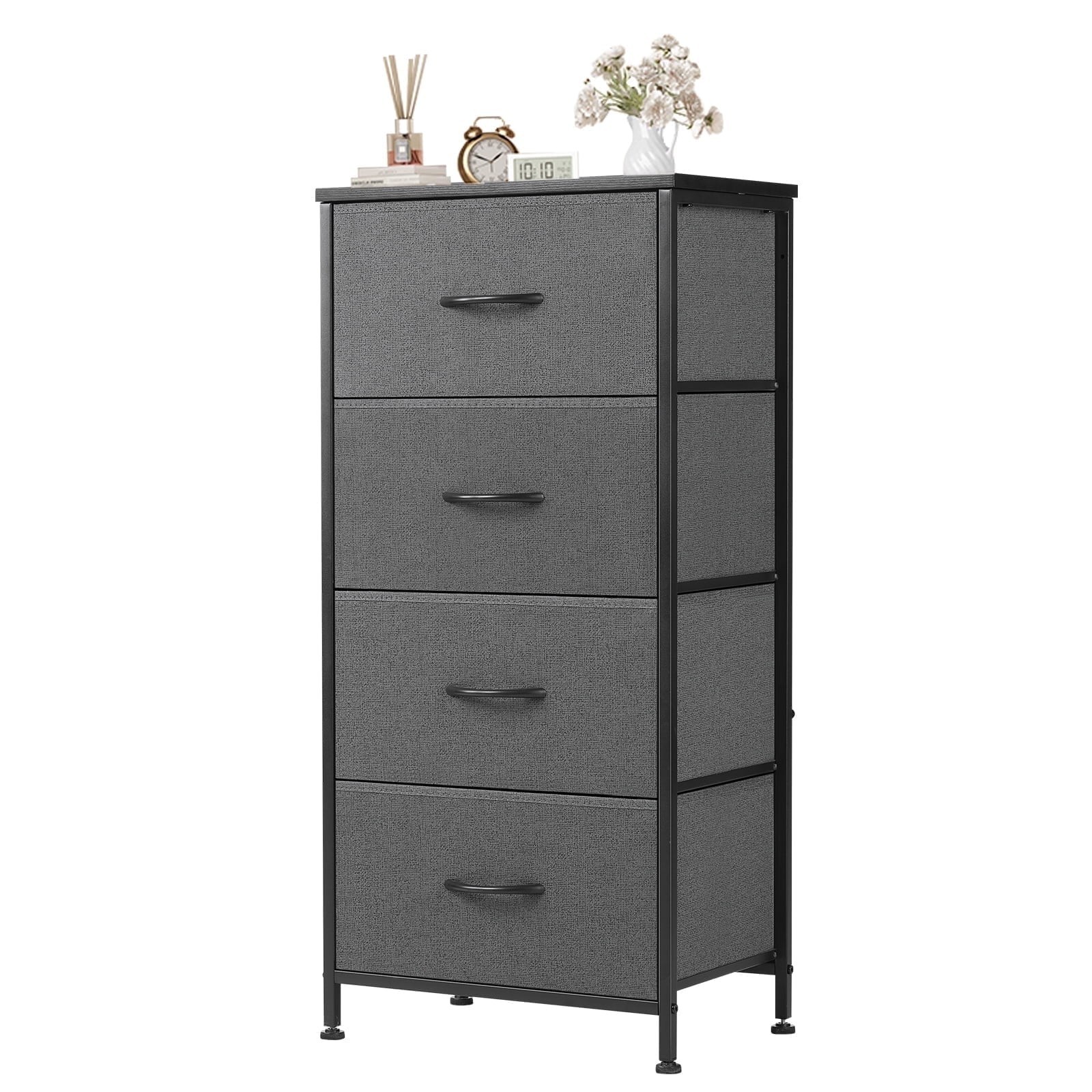 4 Drawer Dresser, Wide Chest Drawers Nightstand Storage Tower Storage F