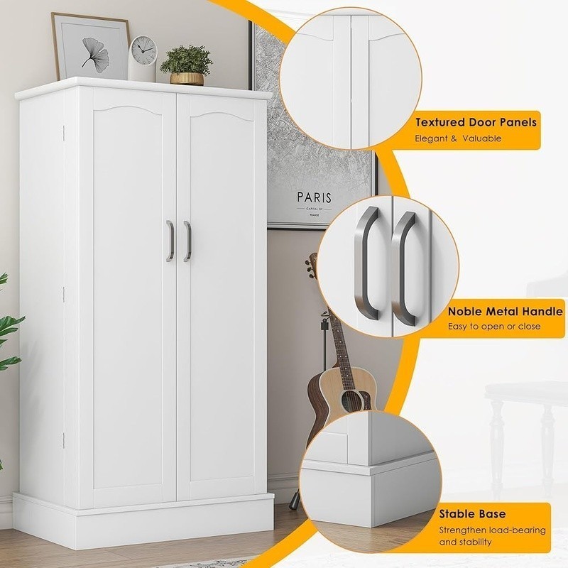 Freestanding Kitchen Pantry Storage Cabinet Adjustable Multi-level Shelves New