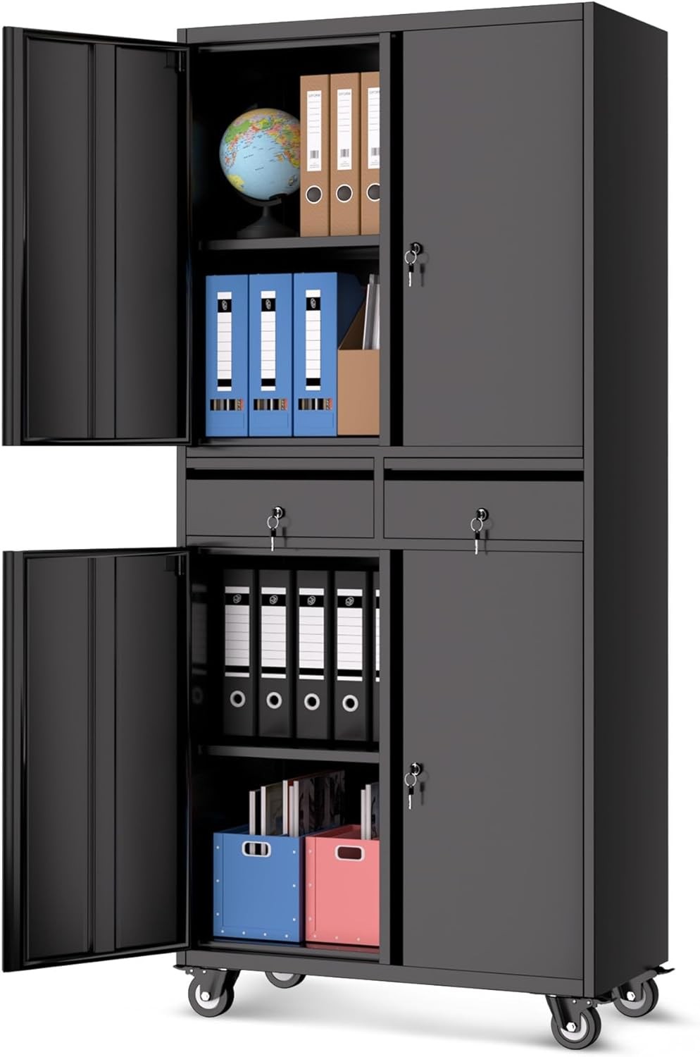 73″ Metal Storage Cabinet Garage Storage Heavy Duty Tool Cabinet with 2 Drawers