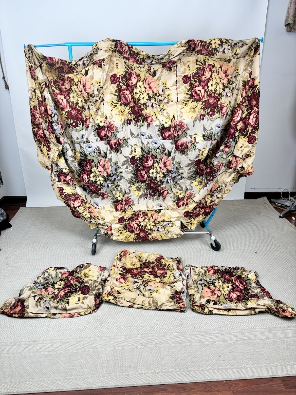 Vintage Floral Print 3 Seater Couch Slip Cover 3 cushion AS IS