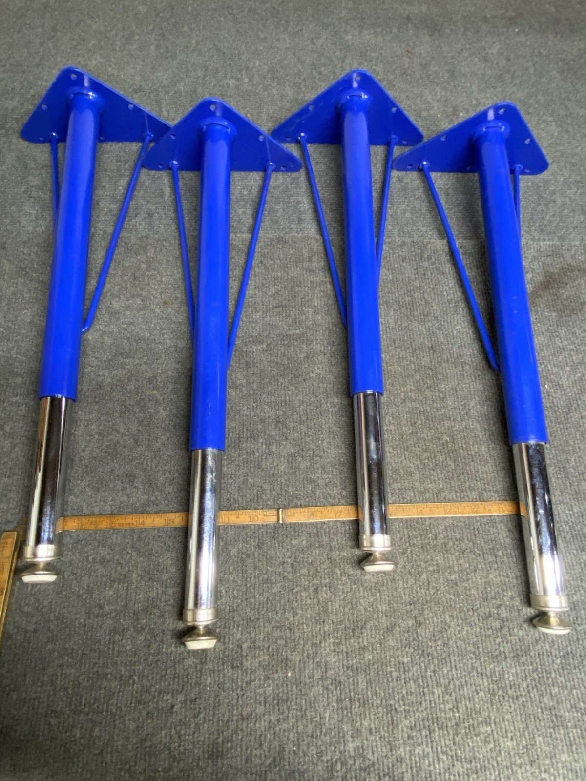 Adjustable Table Legs 20–30 inch Set of 4 Heavy‑Duty Metal Desk Legs Blue