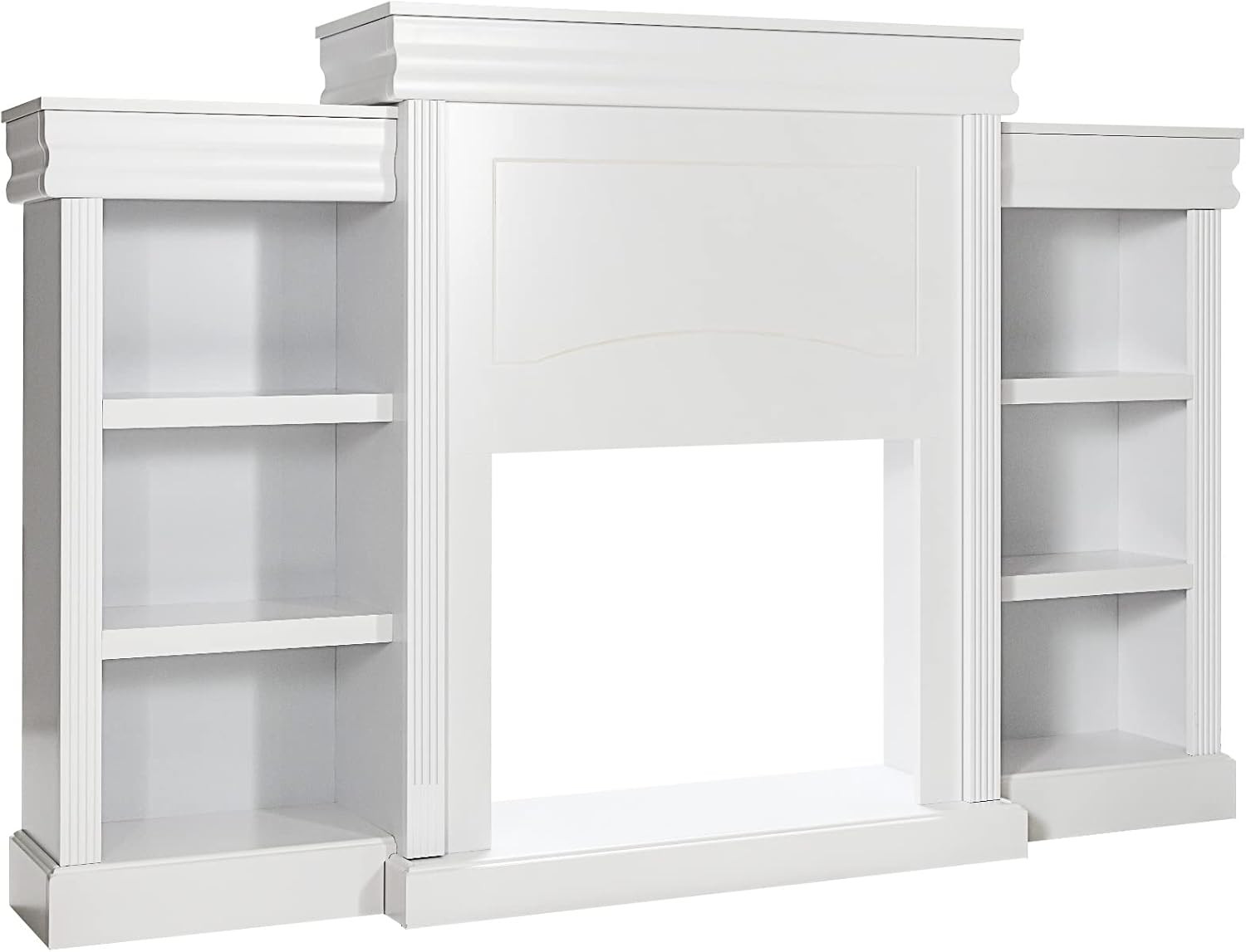 Stylish 70″ Freestanding Mantel with Storage for 28.5″ Electric Fireplace