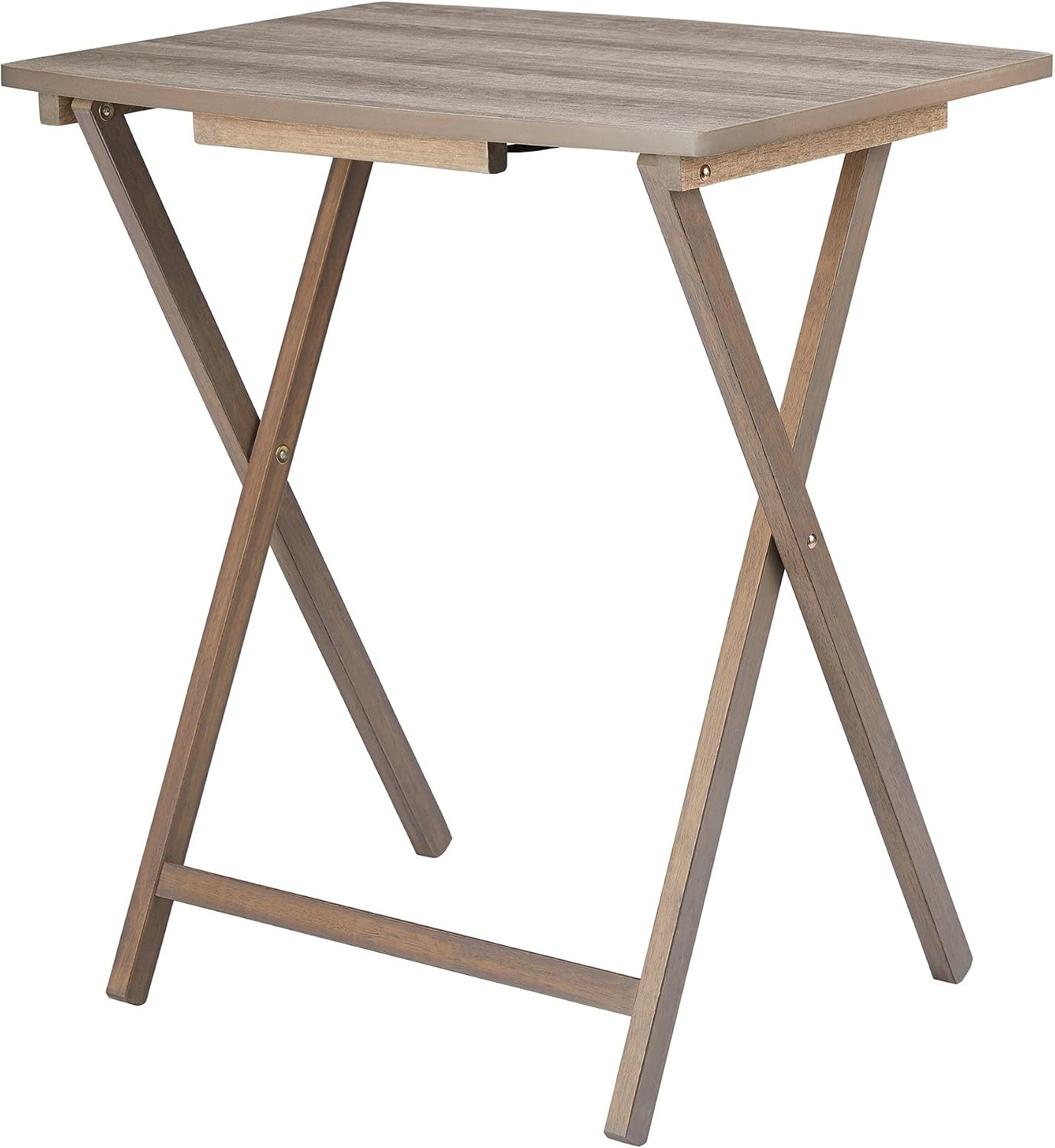5pc XL Oversized Tray Table Set, Rustic Grey