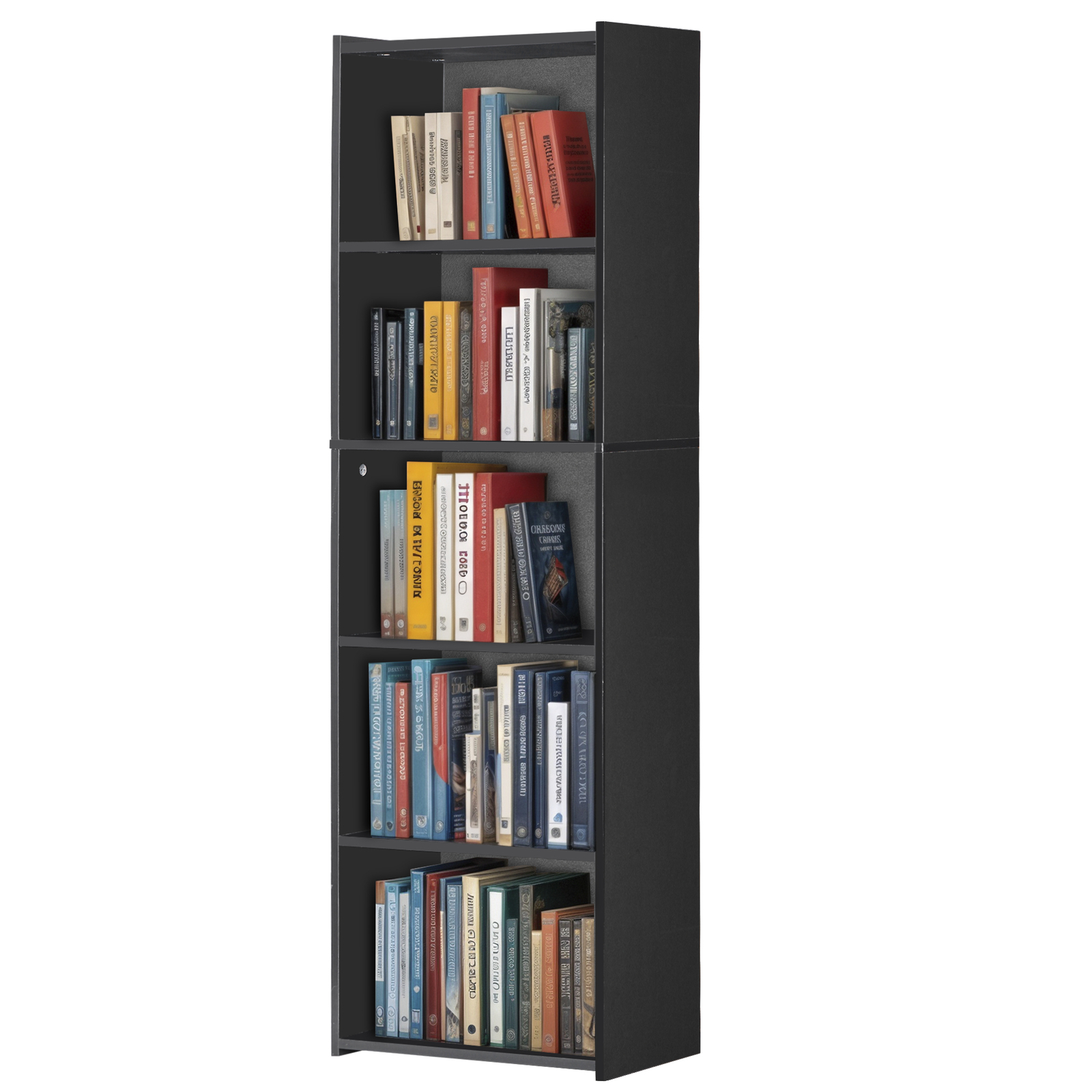 5 Tier Bookcase Bookshelf Display Rack Storage Shelves Shelving Indoor Black