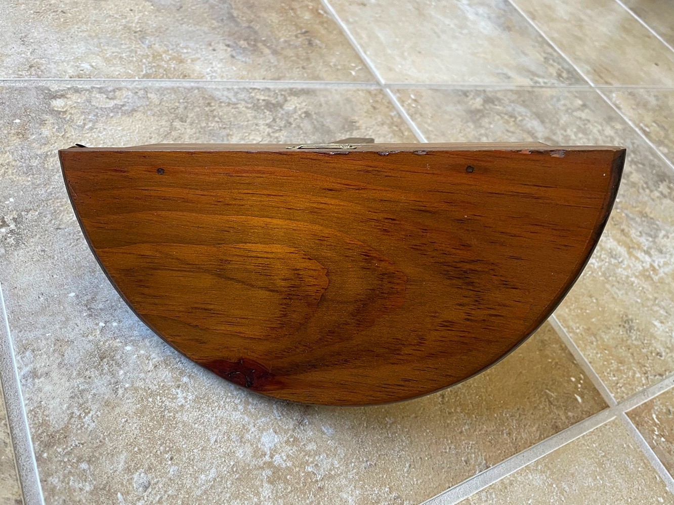 Vintage Farmhouse Cottage Handmade Wall Shelf Wood Walnut Stain 9.75 x 5 x 7.25″