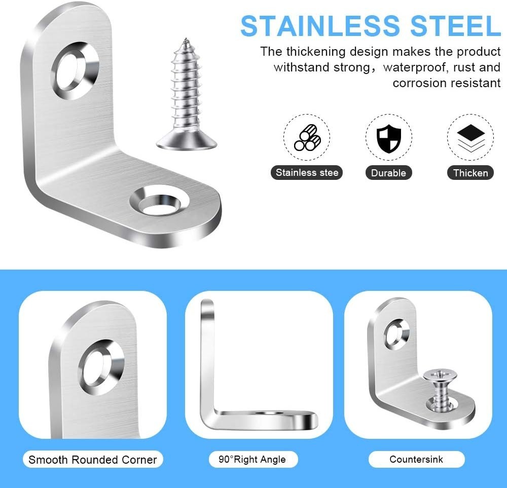 High-Quality 40PCS L Bracket Set for Securing Wood Furniture – Rust-Resistant