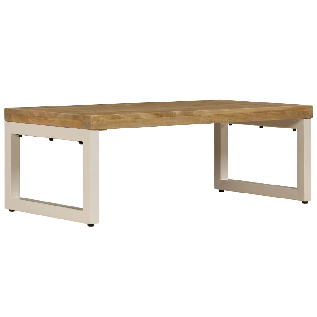 Coffee Table 39.4″x19.7″x13.8″ Solid Mango Wood and Steel