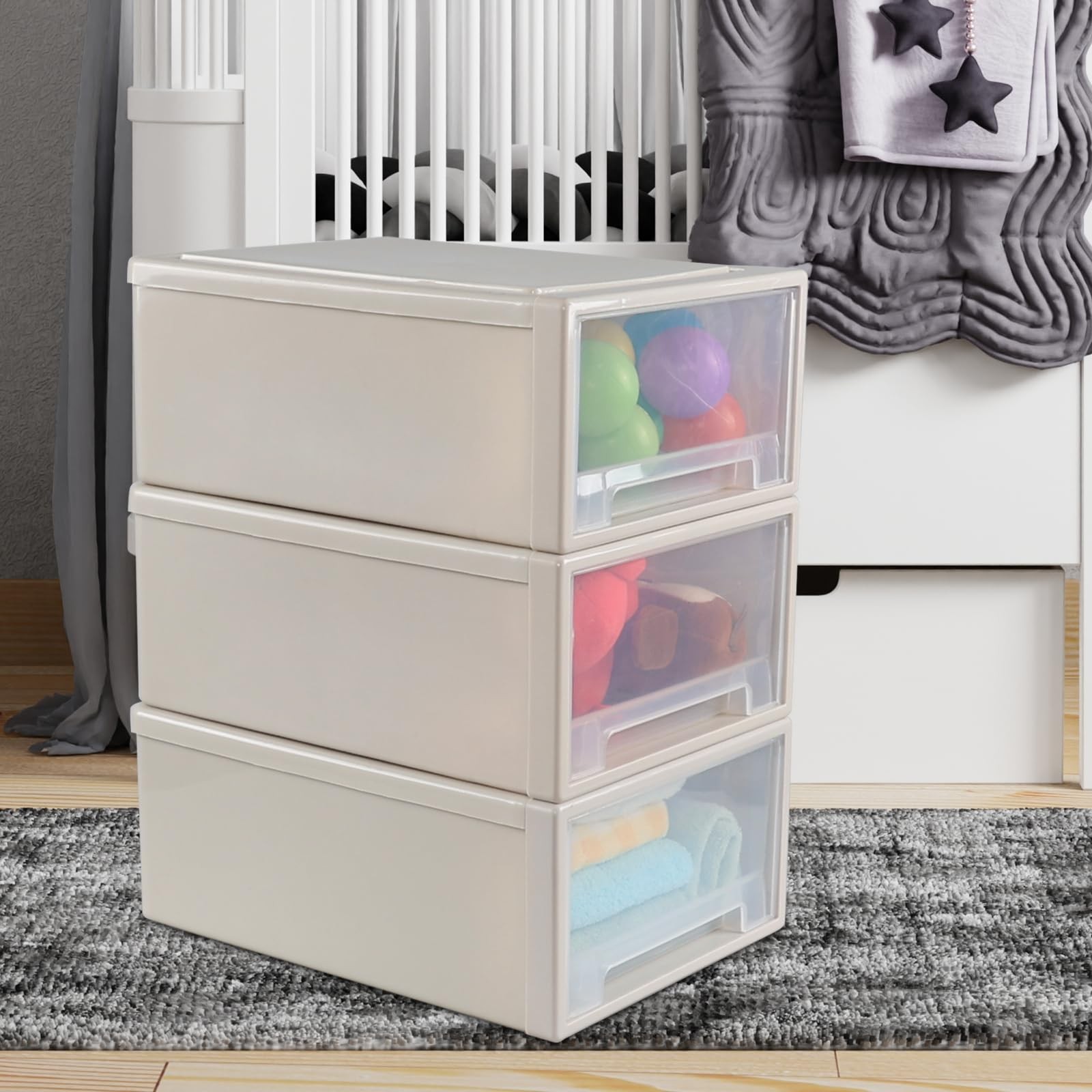 18 Quart Plastic Stackable Chest Storage Drawer Bins Home Organizer 1 PCS