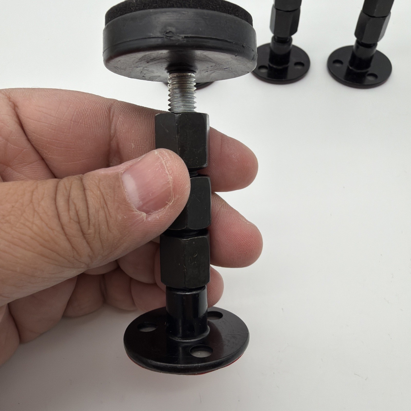 4 Pack Adjustable Headboard Stoppers Anti-Shake Stabilizers 1.0–4.0 in Black Set
